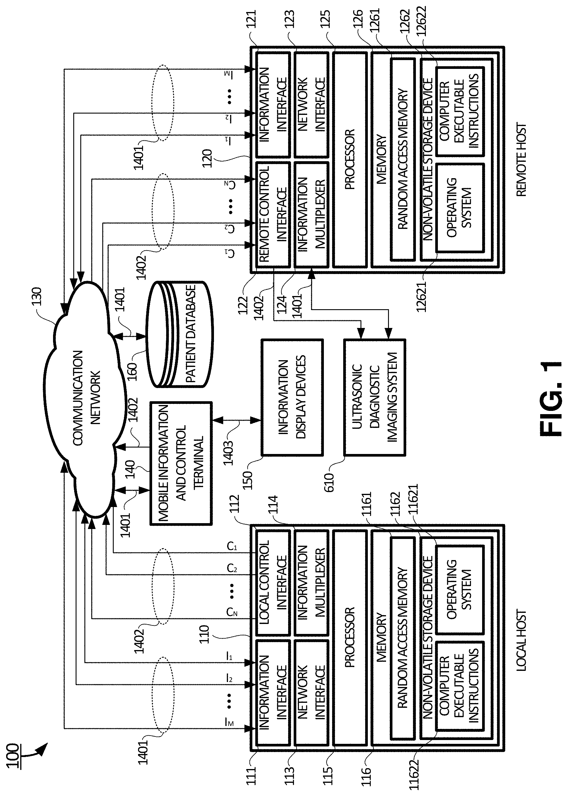 Patent US11779314 Figure 1 – Mobile information and control terminal for ultrasonic diagnostic systems and methods of using the same