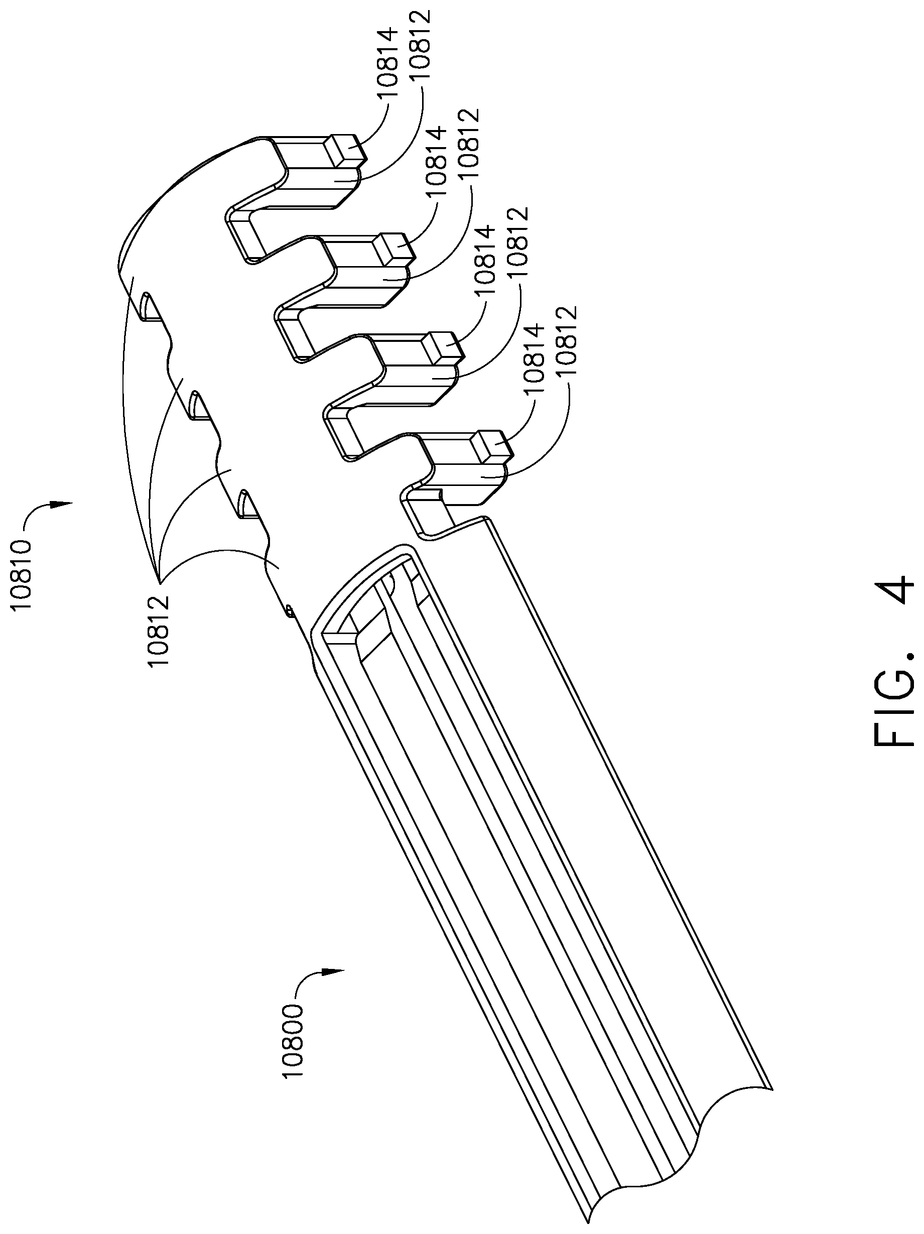 Patent US11779327 Figure 4 – Surgical stapling system including a push bar