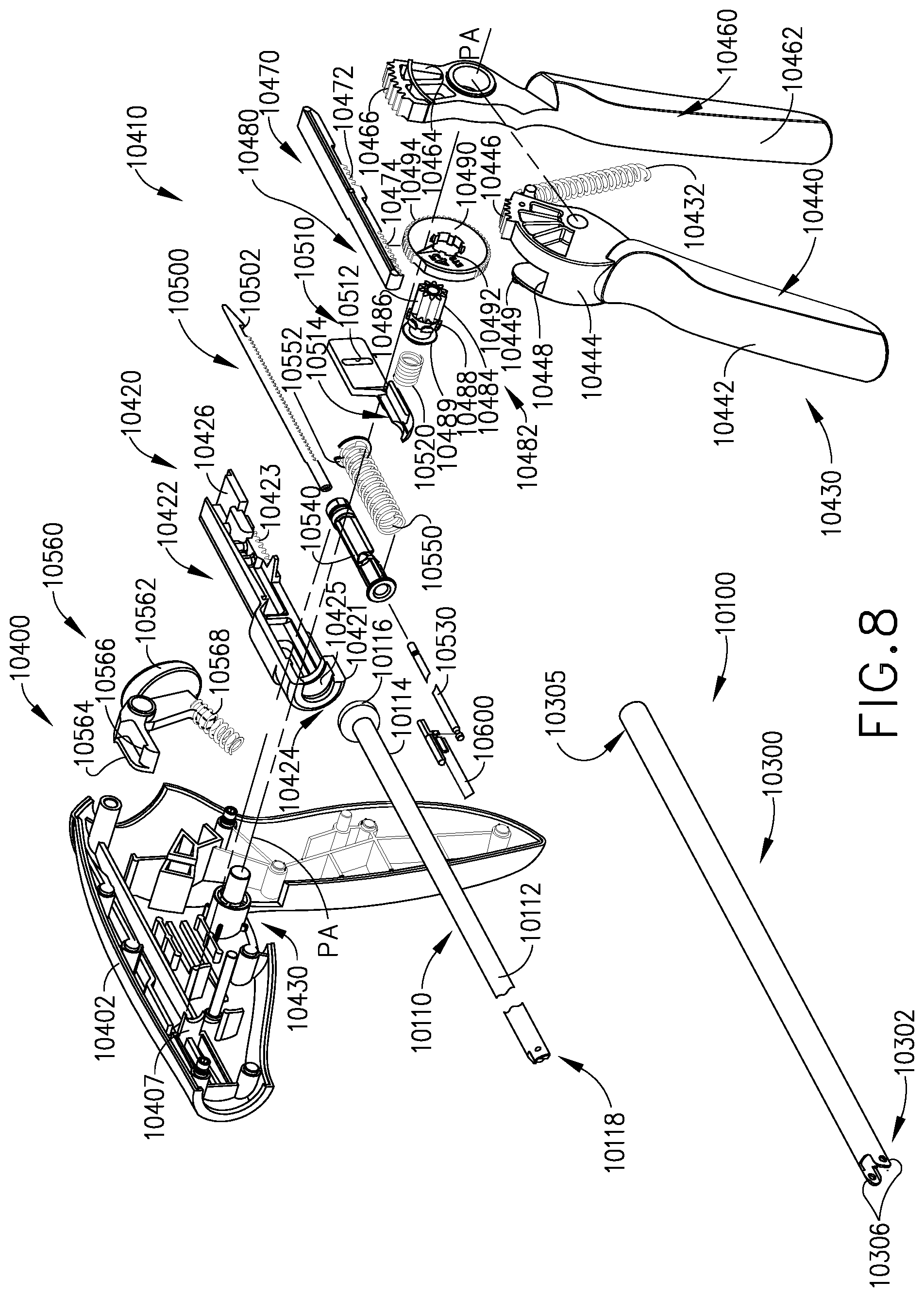 Patent US11779327 Figure 7 – Surgical stapling system including a push bar