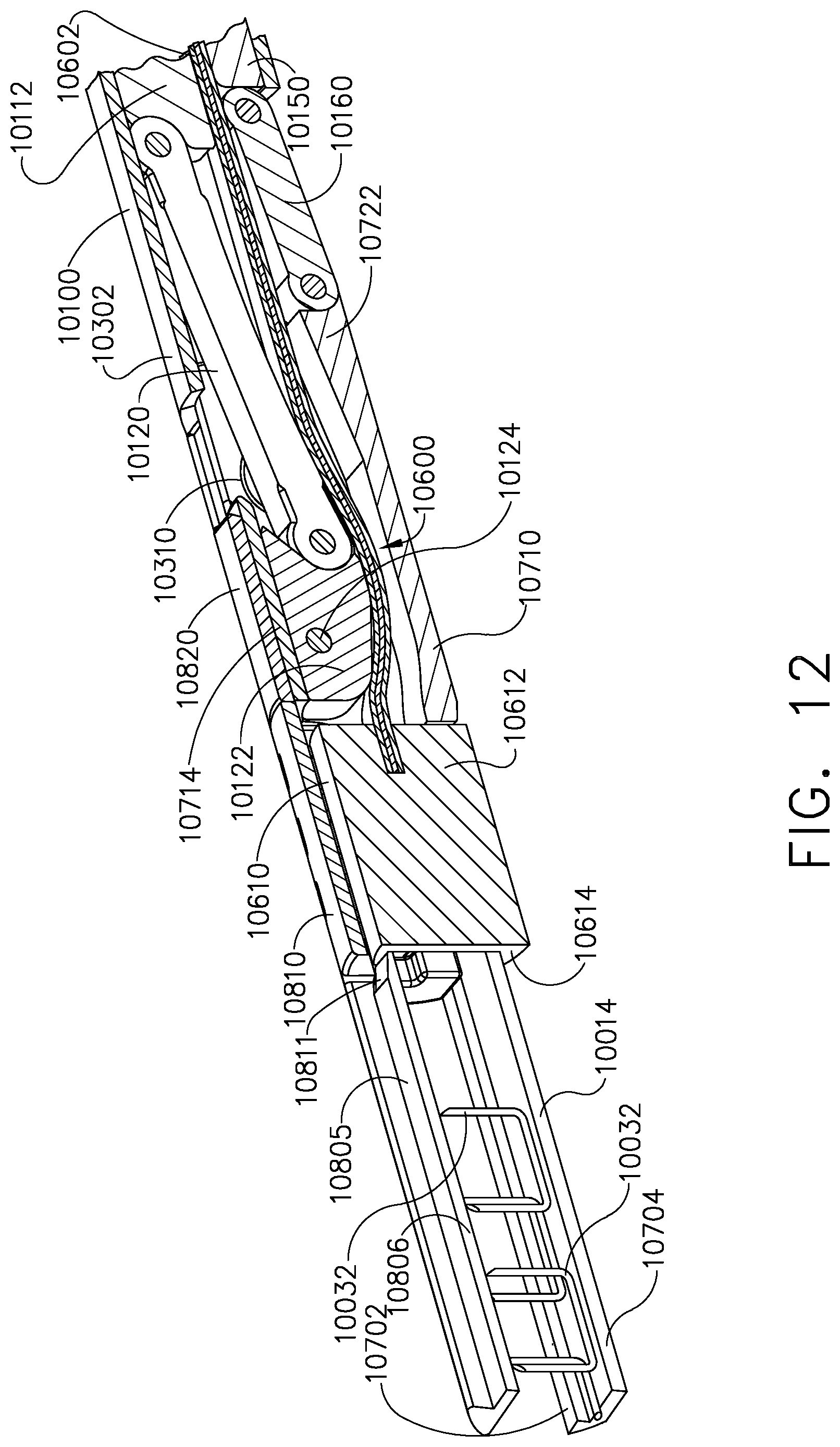 Patent US11779327 Figure 11 – Surgical stapling system including a push bar