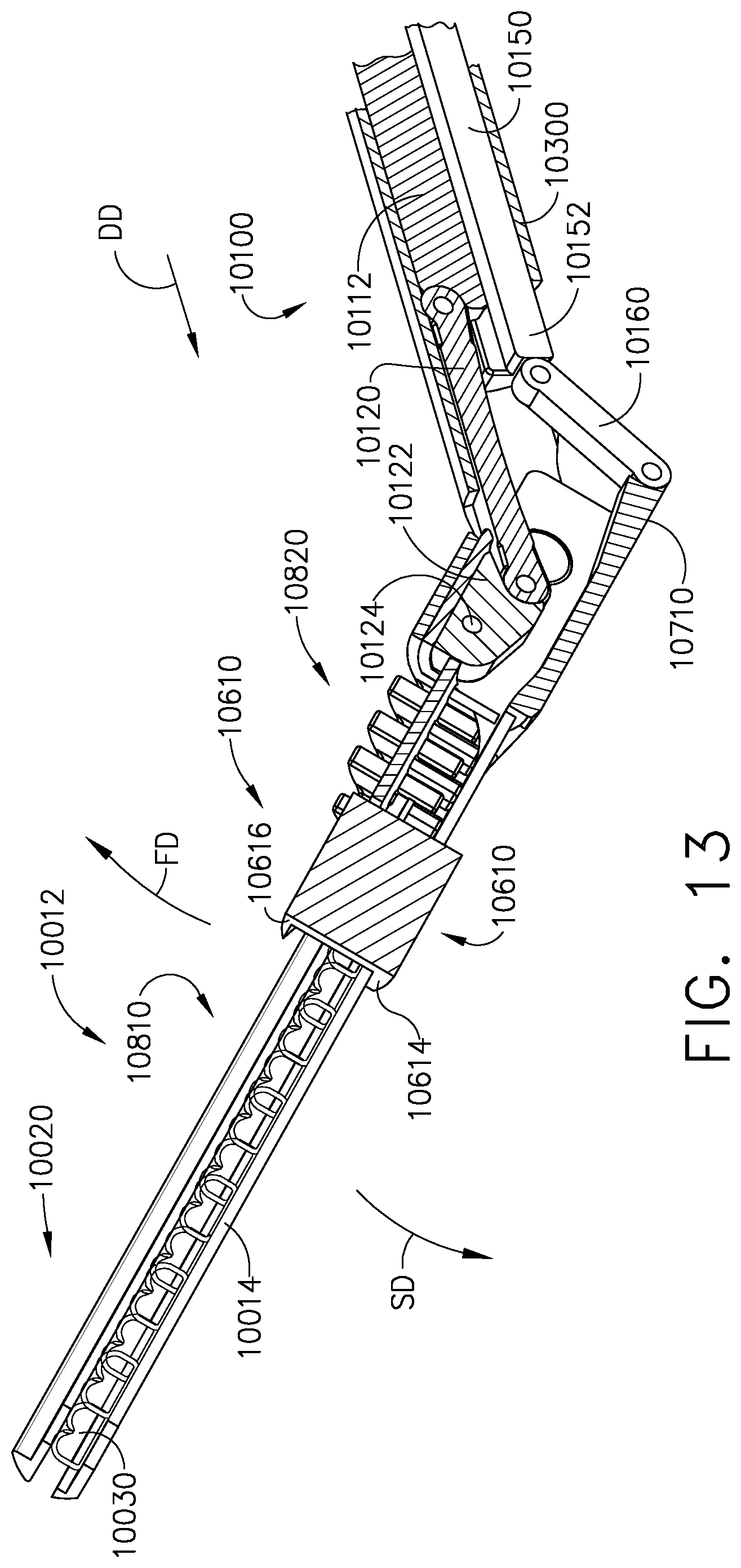 Patent US11779327 Figure 12 – Surgical stapling system including a push bar