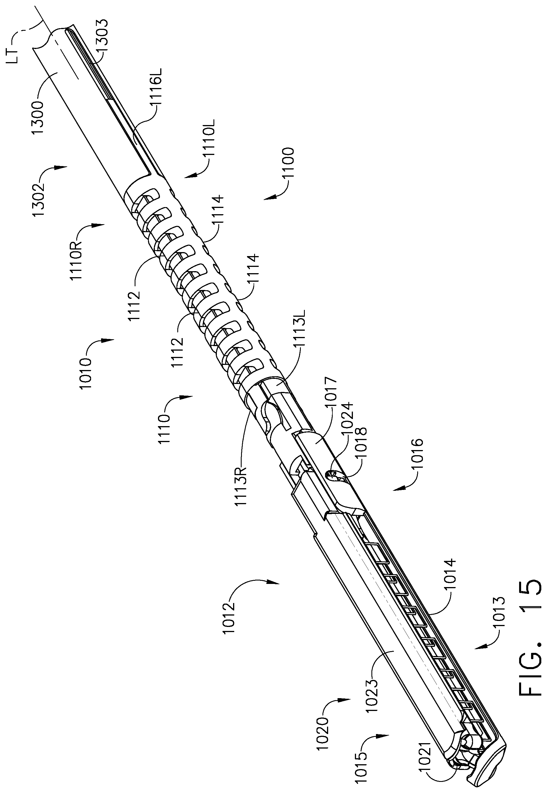 Patent US11779327 Figure 14 – Surgical stapling system including a push bar