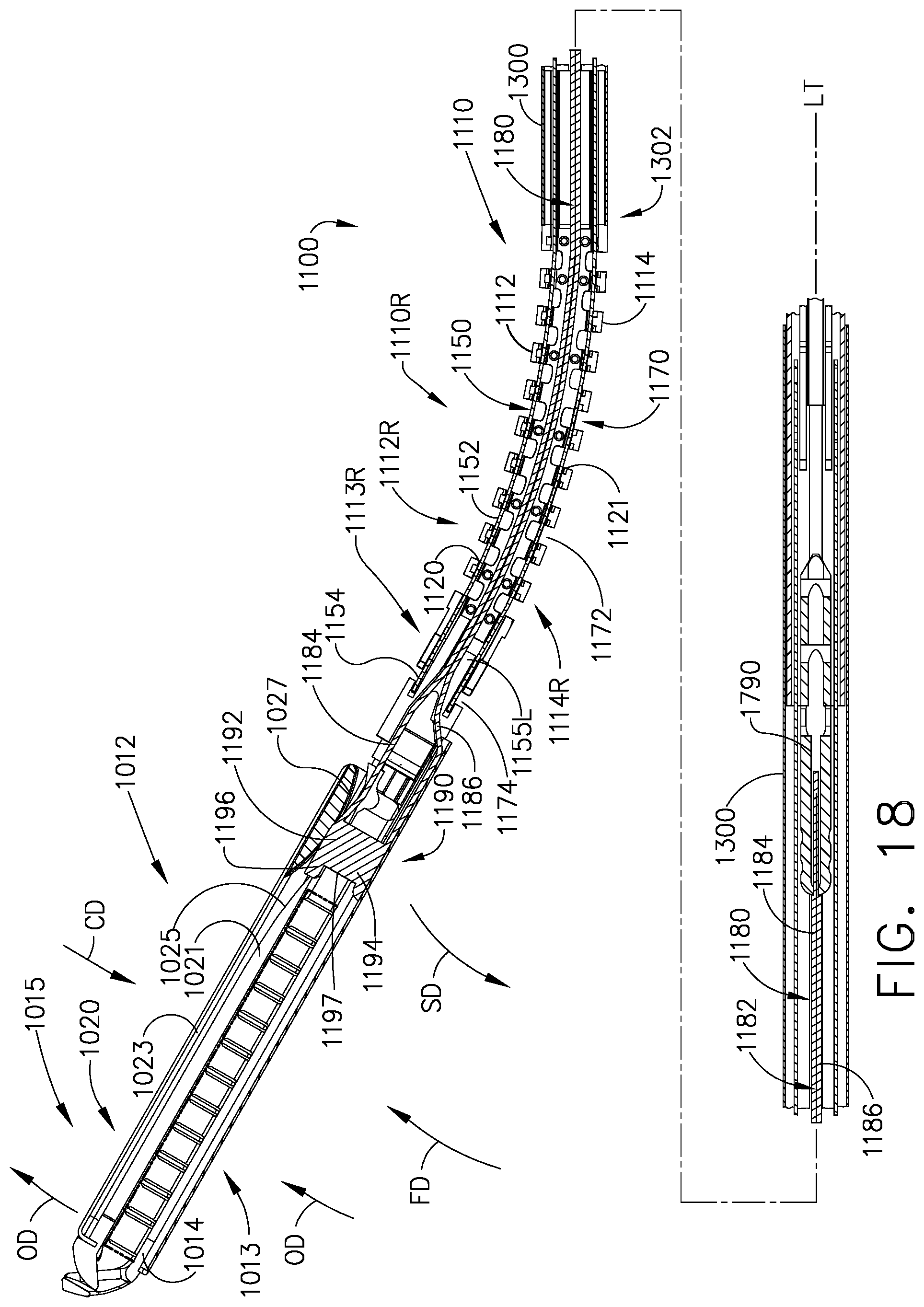 Patent US11779327 Figure 17 – Surgical stapling system including a push bar