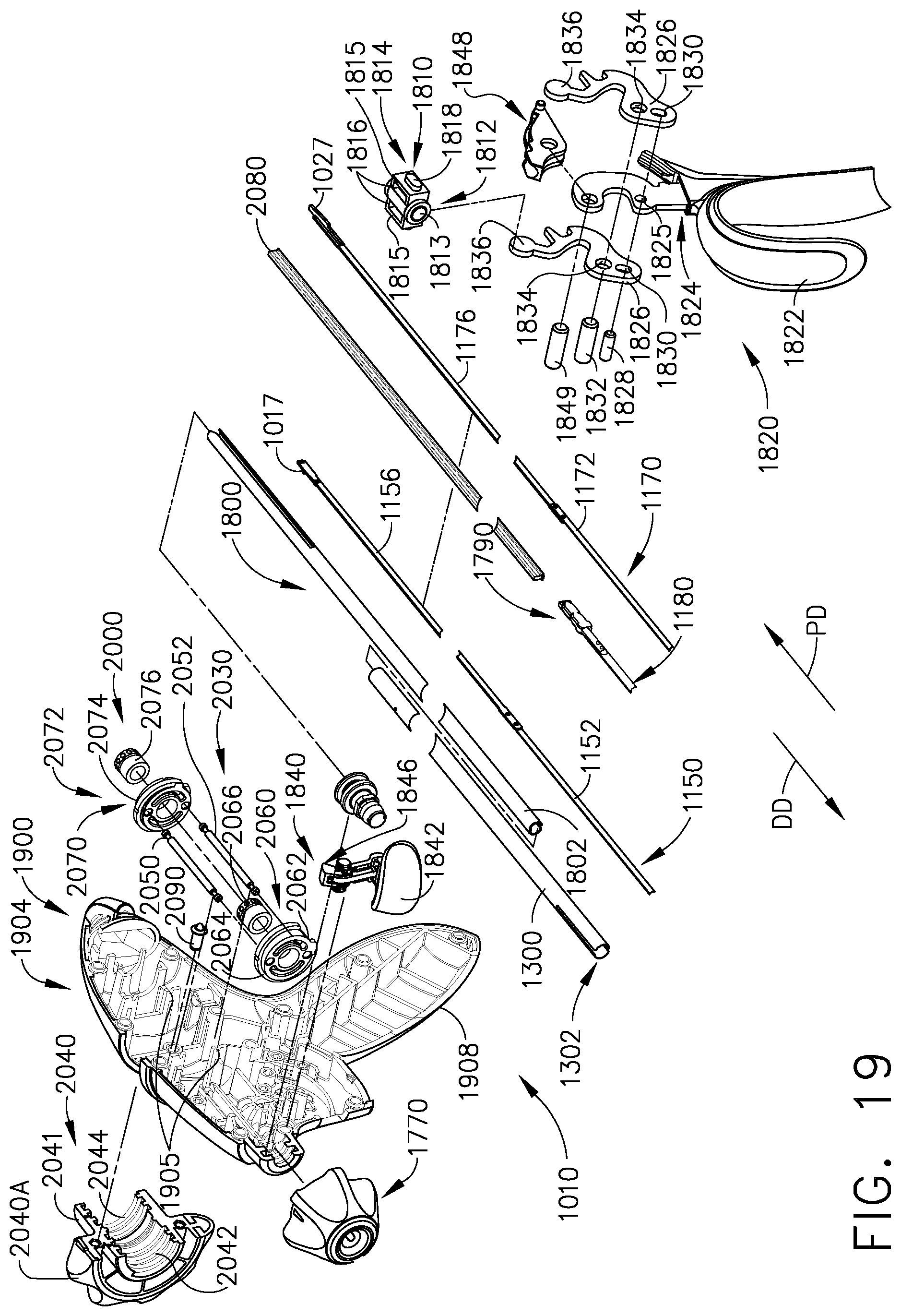 Patent US11779327 Figure 18 – Surgical stapling system including a push bar