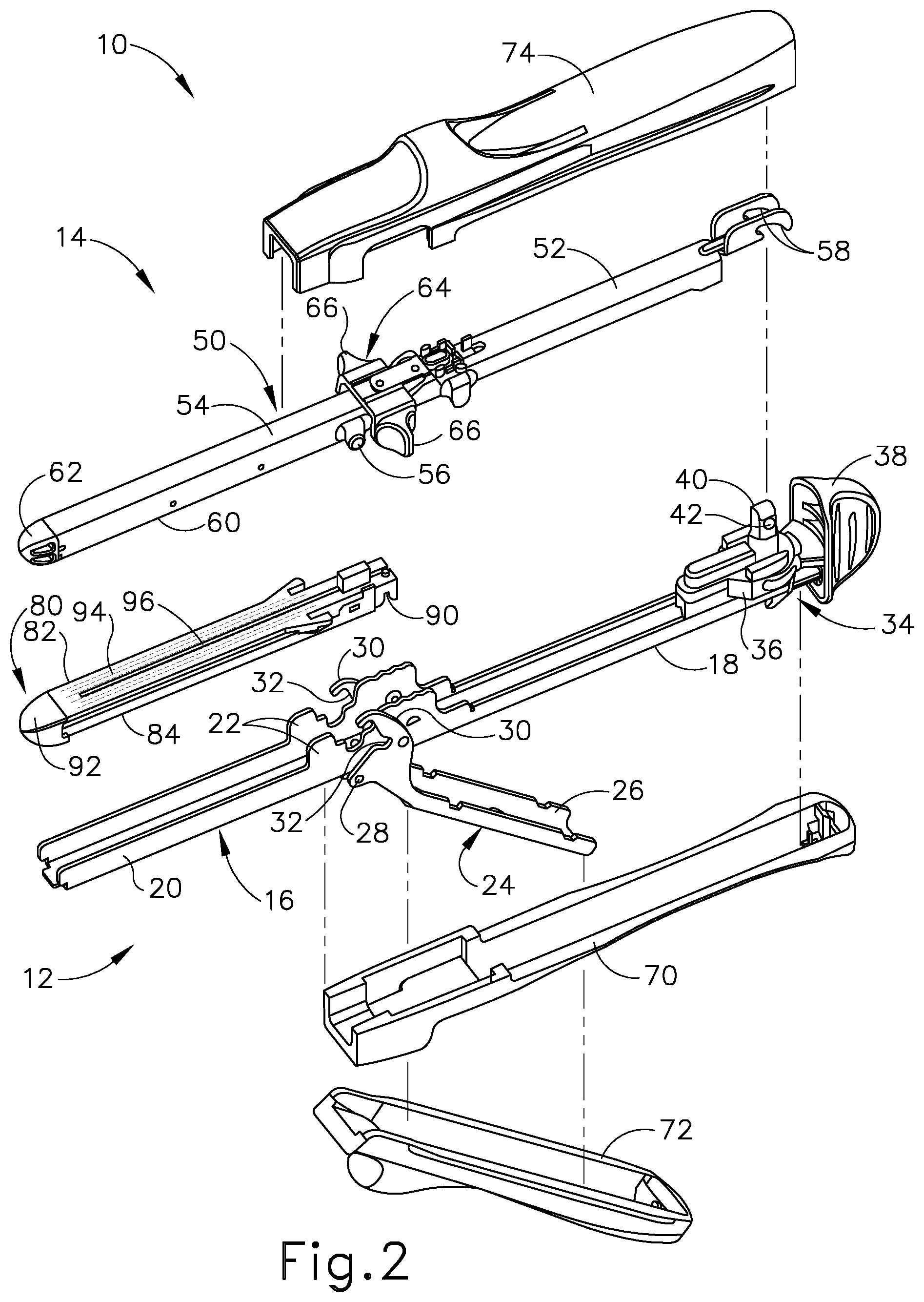 Patent US11779331 Figure 2 – Closure assembly for linear surgical stapler