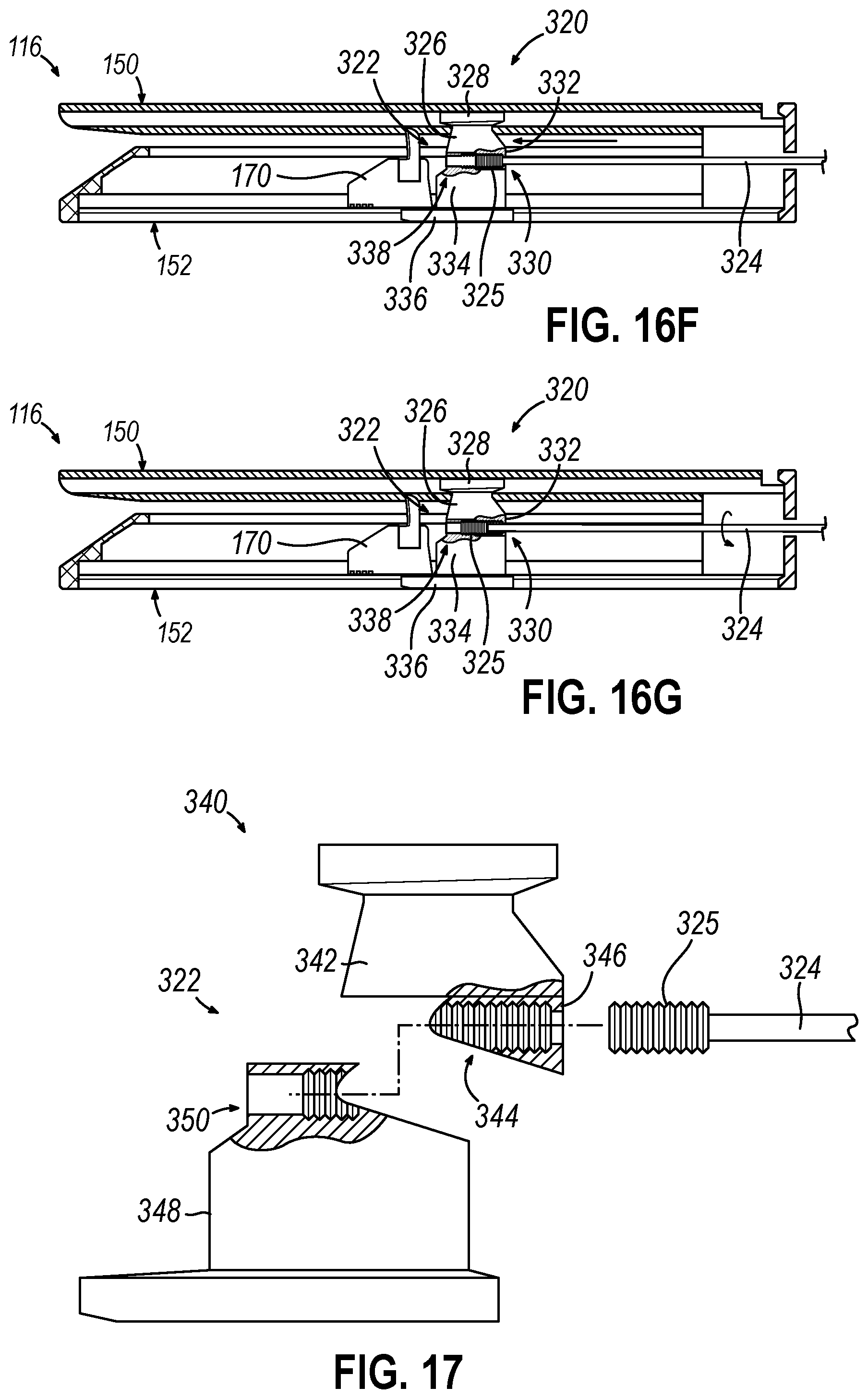Patent US11779332 Figure 16 – Powered surgical stapler having independently operable closure and firing systems
