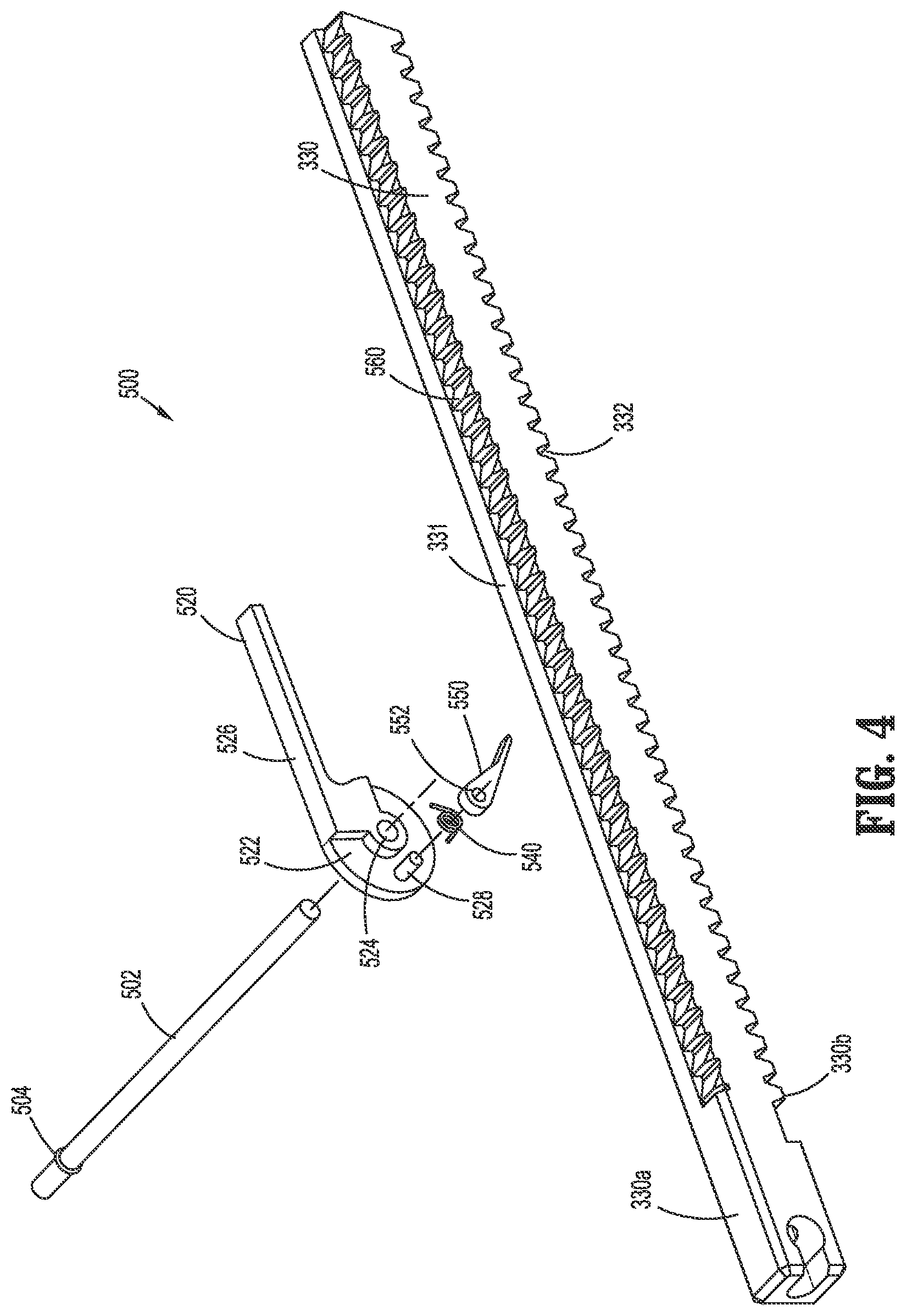 Patent US11779334 Figure 4 – Surgical stapling device including a manual retraction assembly