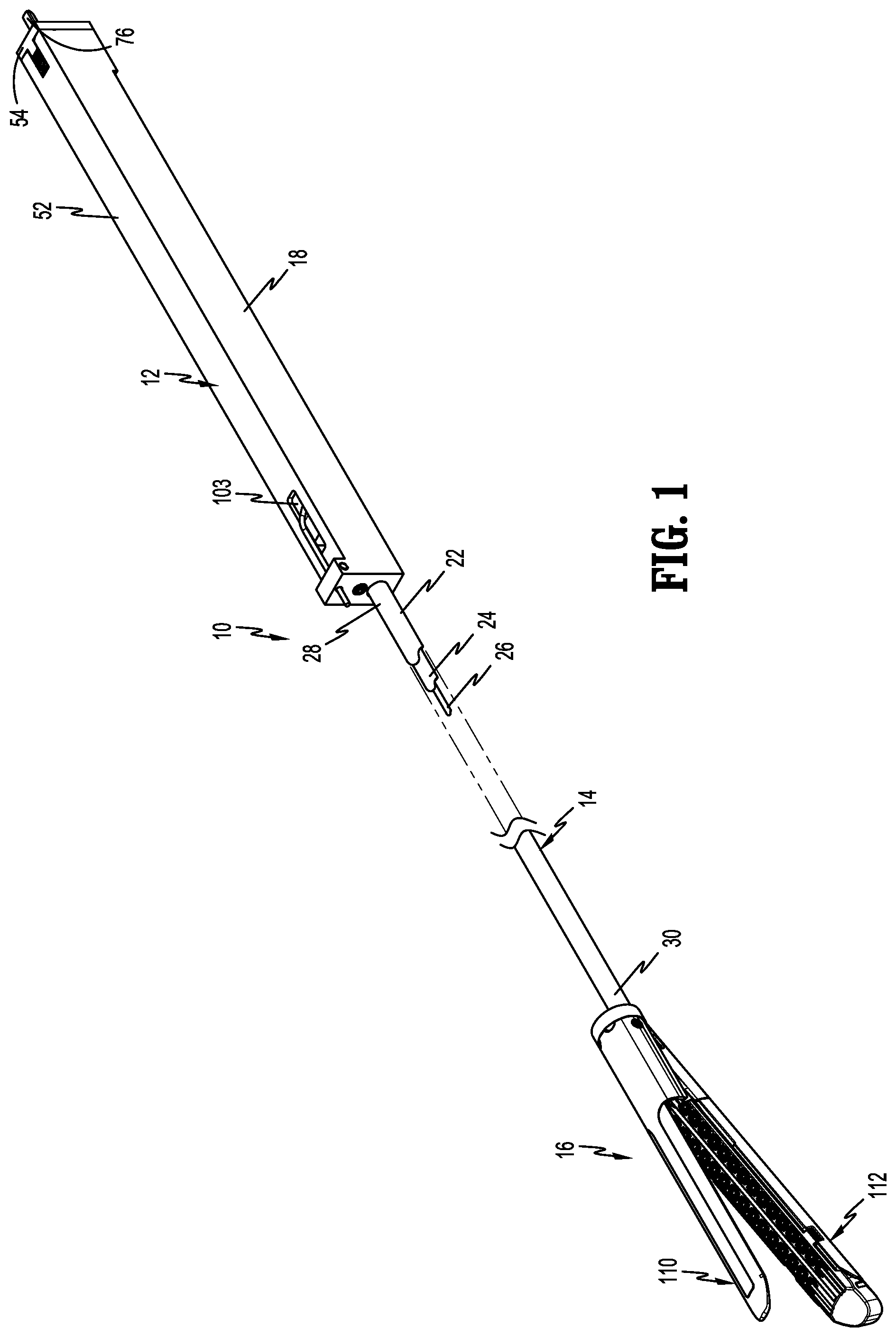 Patent US11779335 — Surgical stapling device with flexible shaft — Figure 1