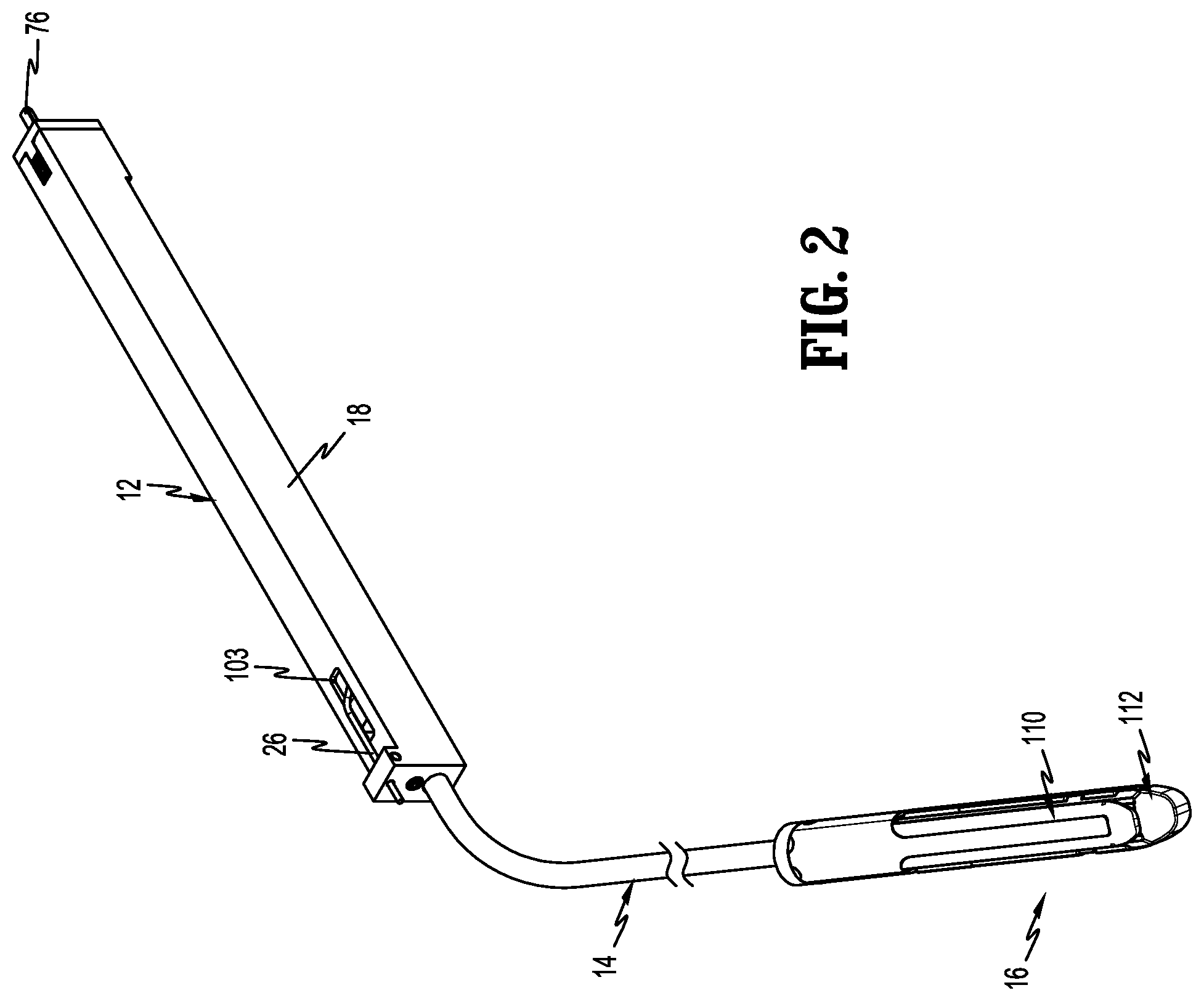 Patent US11779335 Figure 2 – Surgical stapling device with flexible shaft