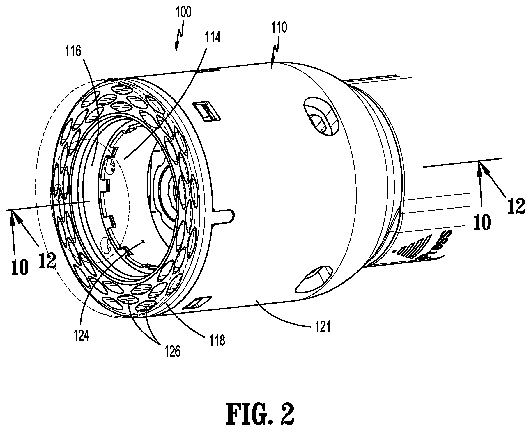 Patent US11779343 Figure 2 – Staple reload assembly with releasable knife