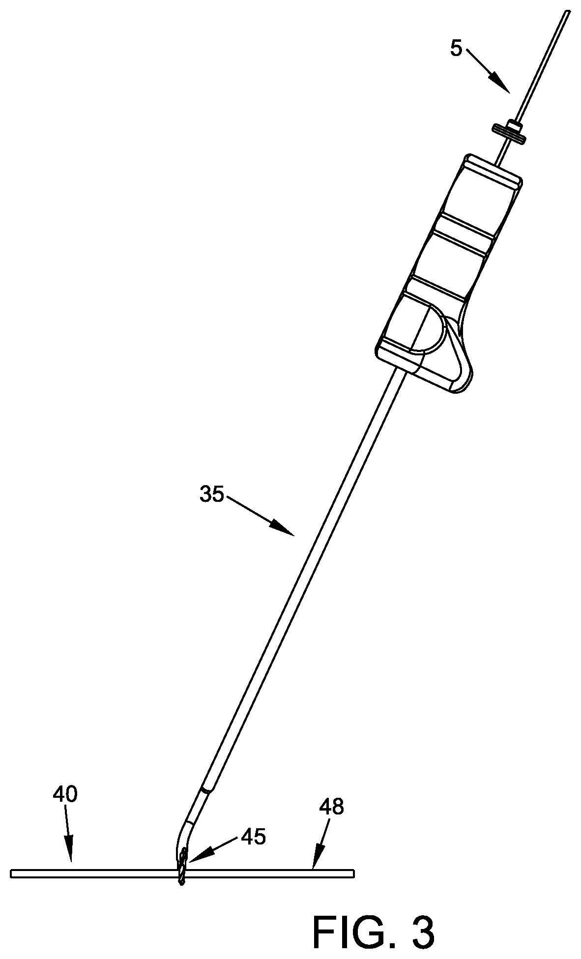 Patent US11779349 Figure 3 – Flexible drill bit and angled drill guide for use with the same