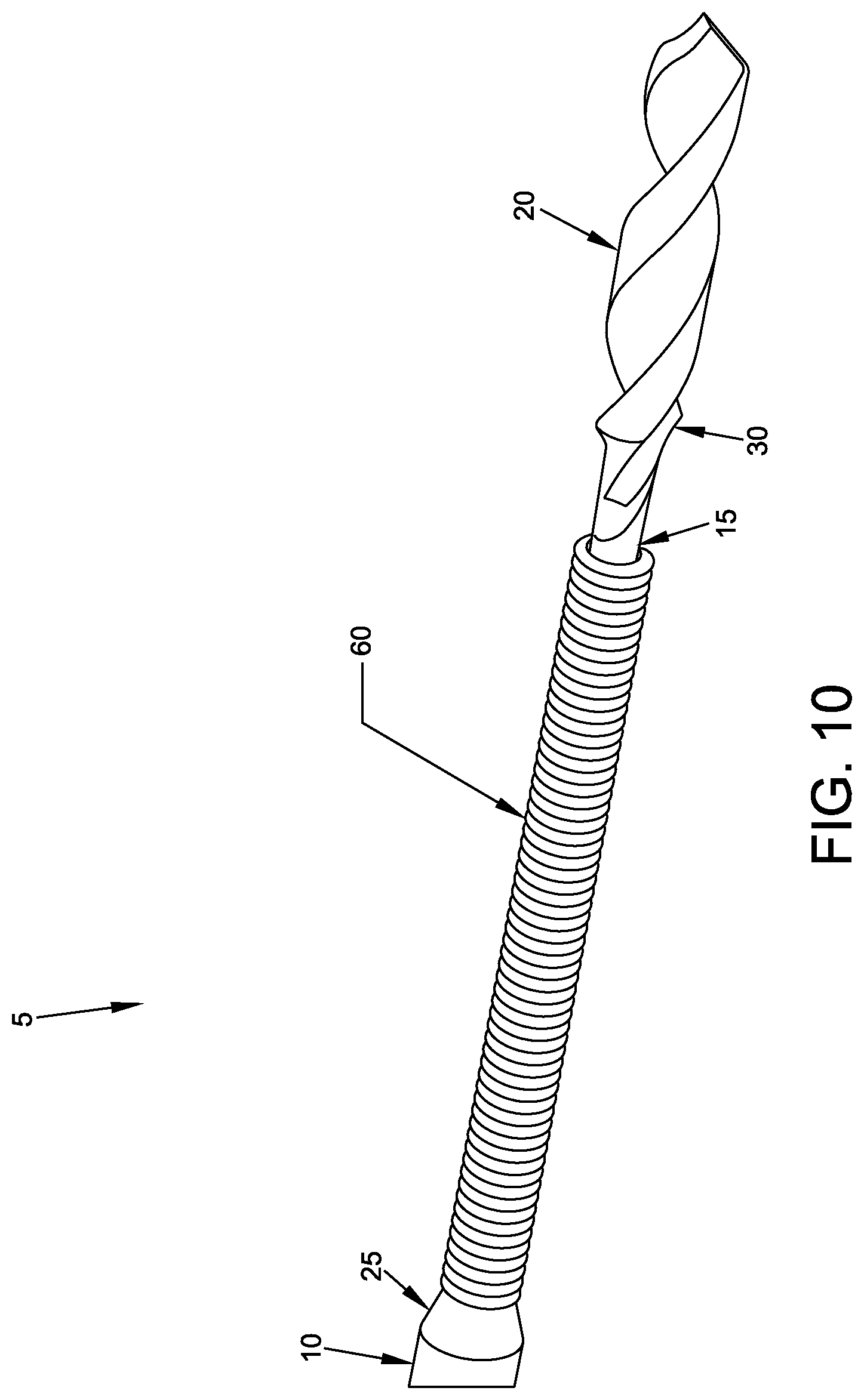 Patent US11779349 Figure 10 – Flexible drill bit and angled drill guide for use with the same