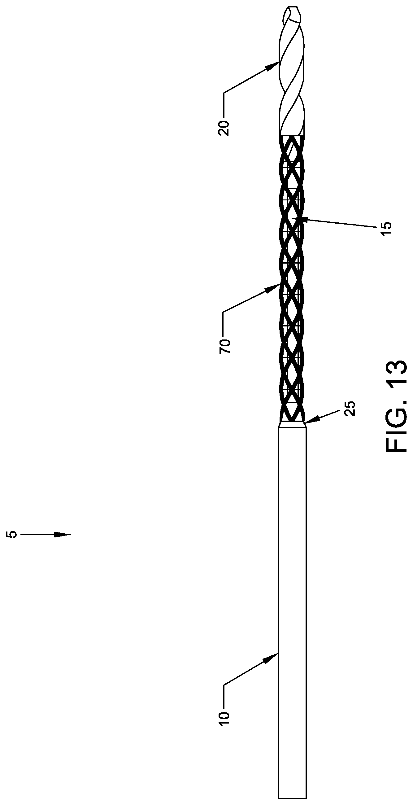 Patent US11779349 Figure 13 – Flexible drill bit and angled drill guide for use with the same