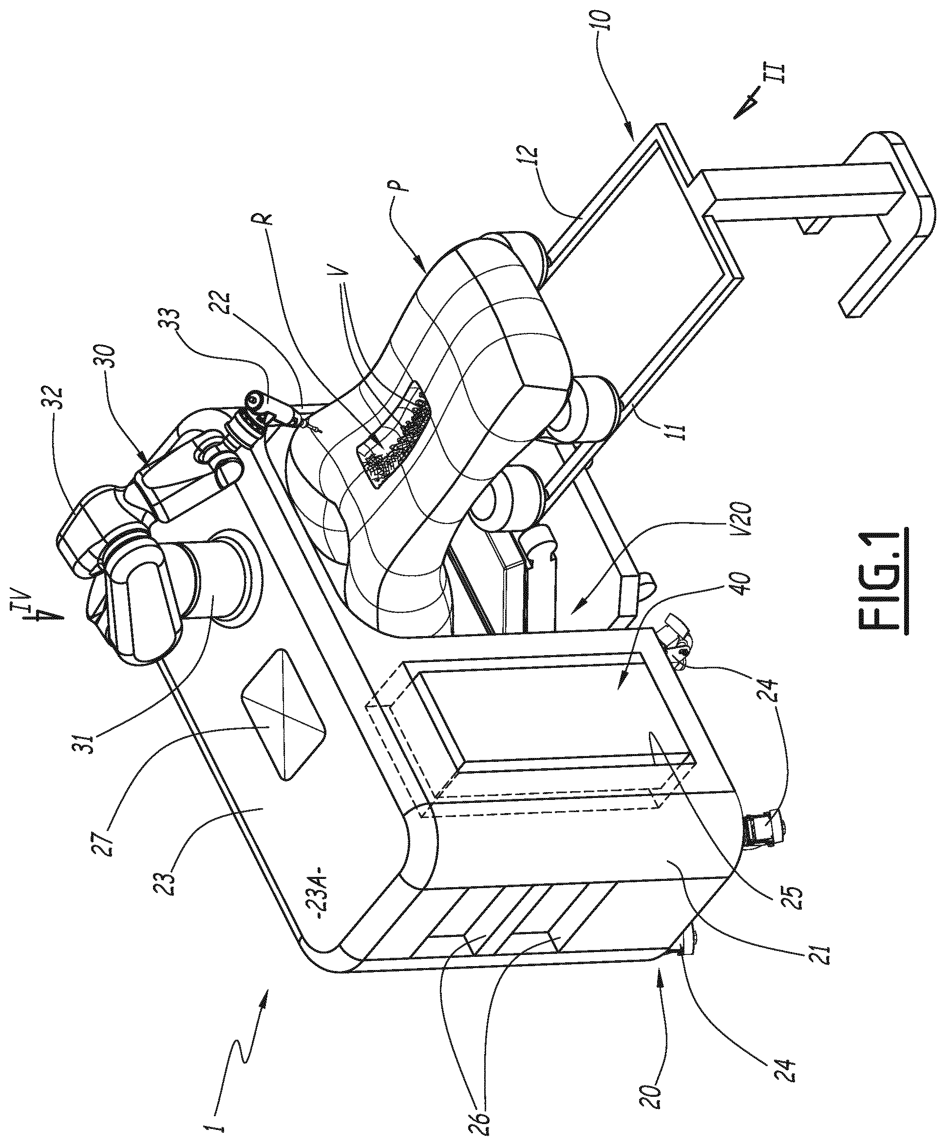 Patent US11779351 Figure 1 – Installation for robotic spine surgery