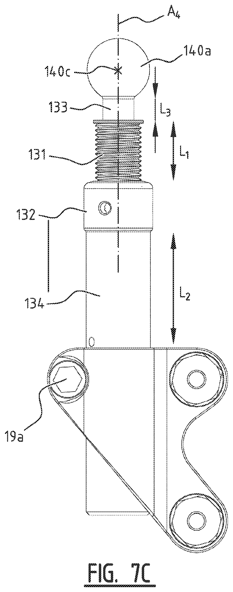 Patent US11779355 Figure 11 – System for connecting a connecting device, in particular a distractor, to a bone
