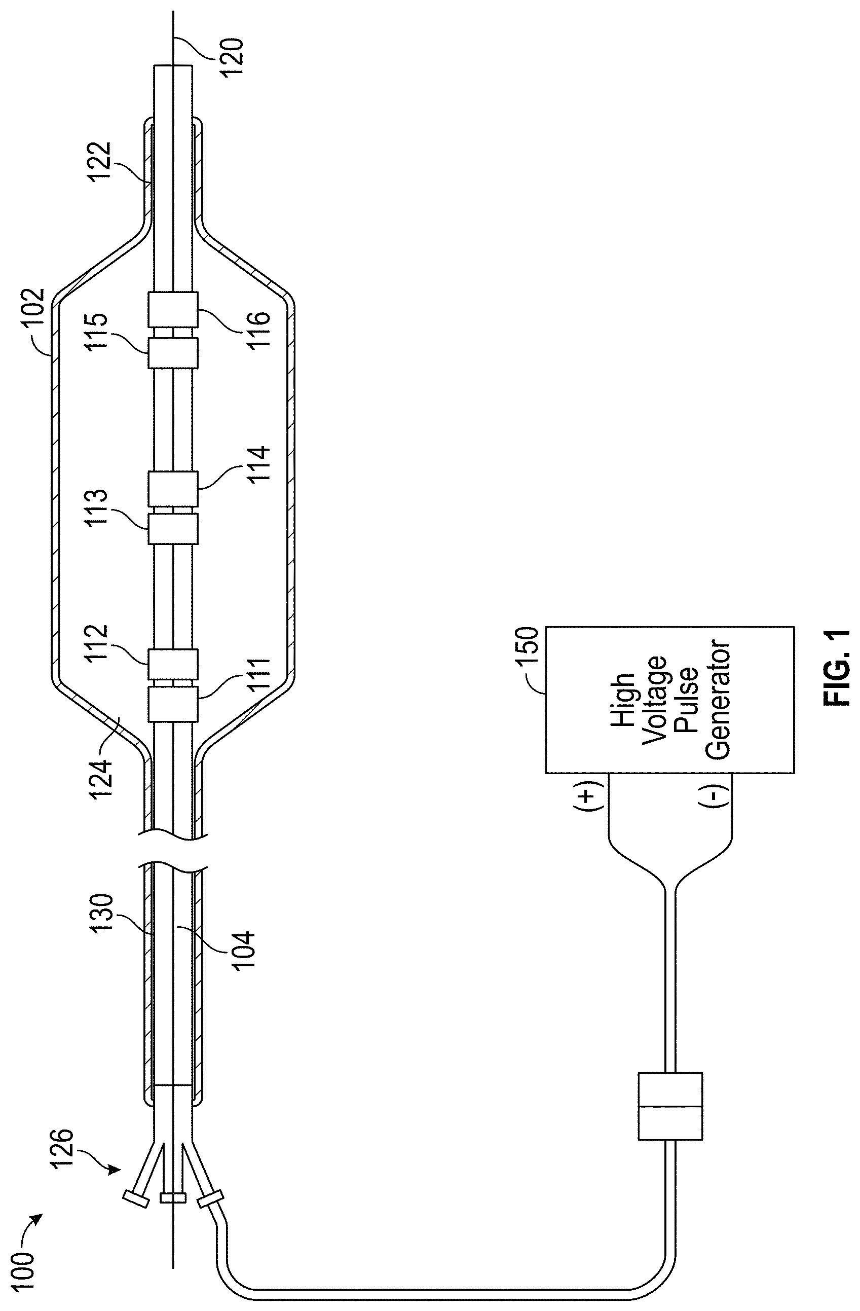 Patent US11779363 Figure 1 – Intravascular lithotripsy catheter with interfering shock waves