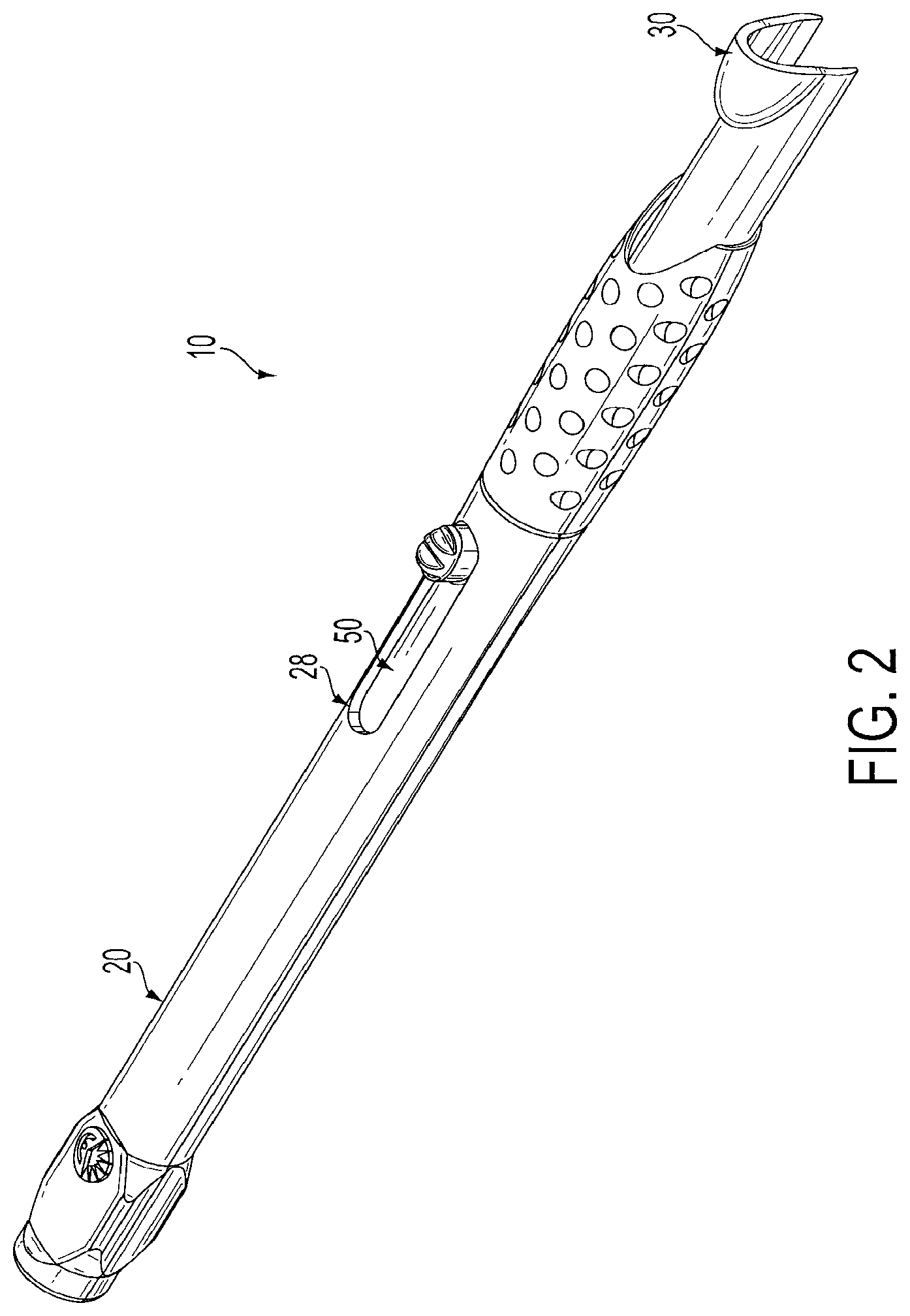 Patent US11779368 Figure 2 – Surgical knife safety handle having user operable lock