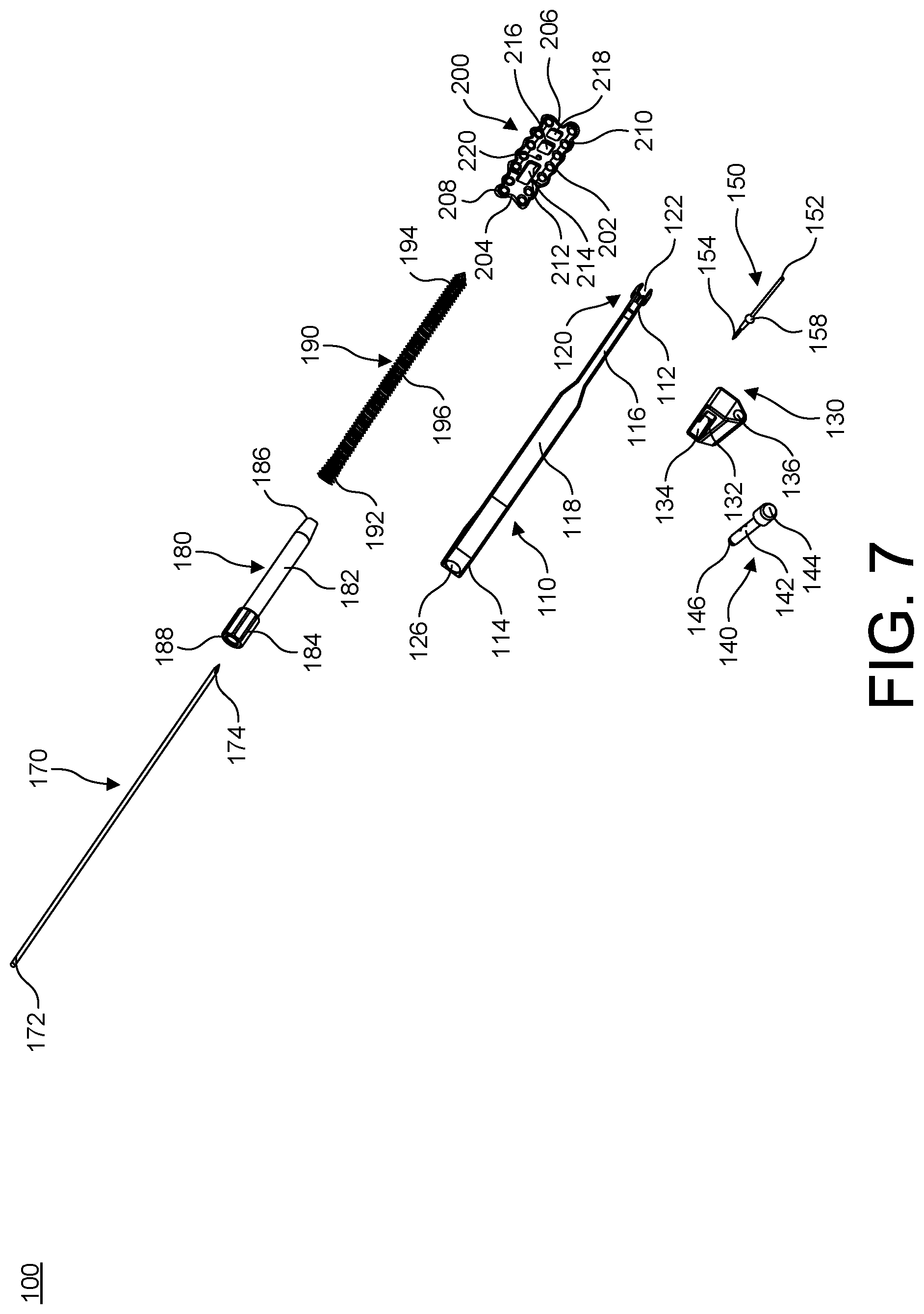 Patent US11779381 Figure 7 – Bone fixation system, assembly, implants, devices, alignment guides, and methods of use