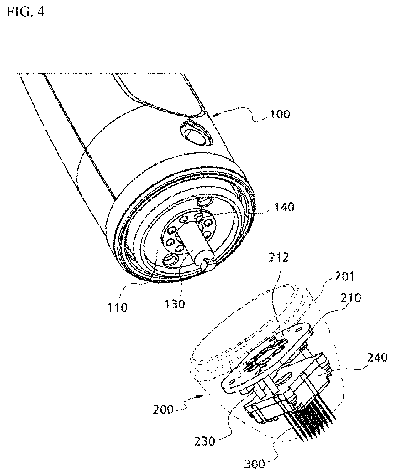 Patent US11779389 Figure 4 – Skin treatment device
