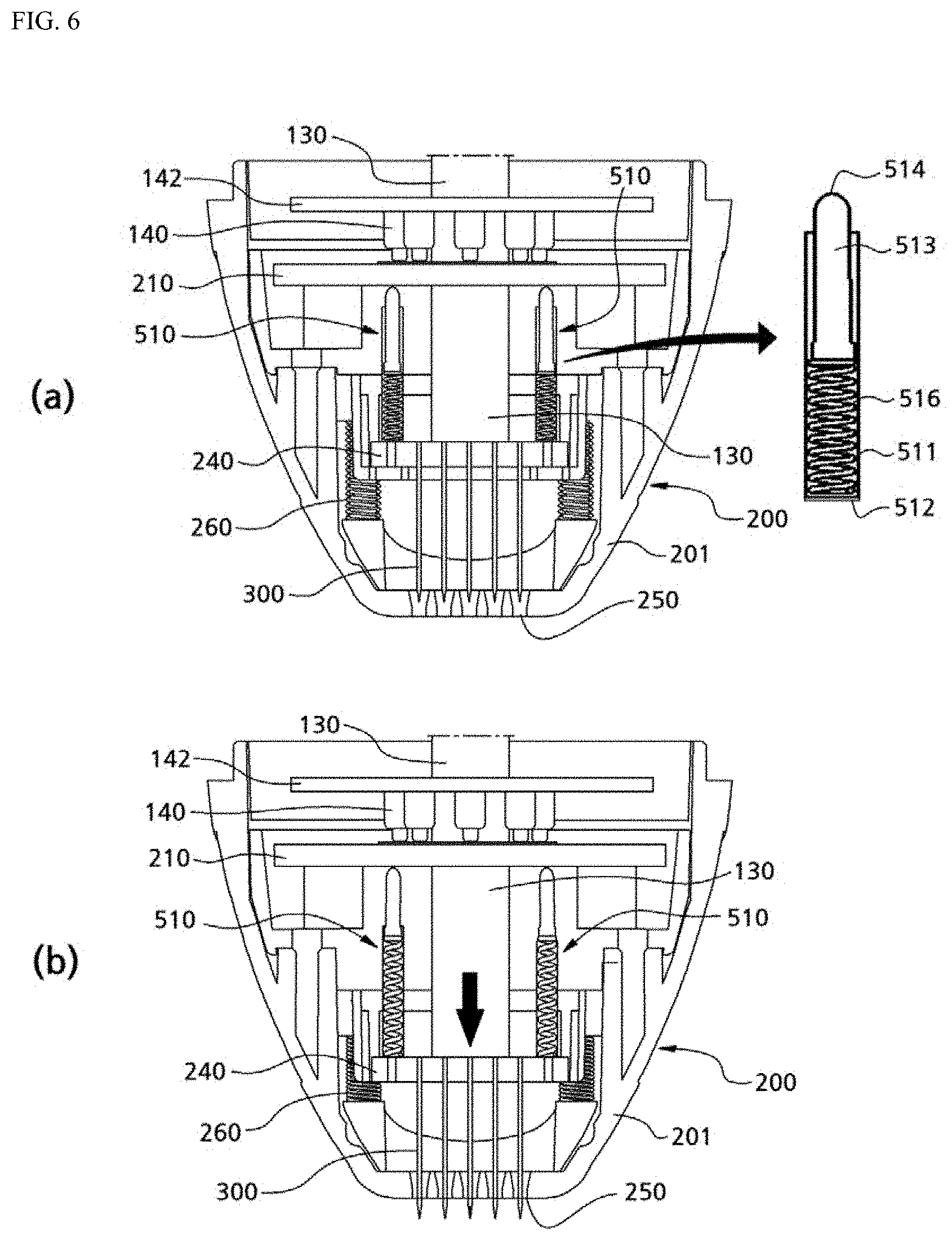 Patent US11779389 Figure 6 – Skin treatment device