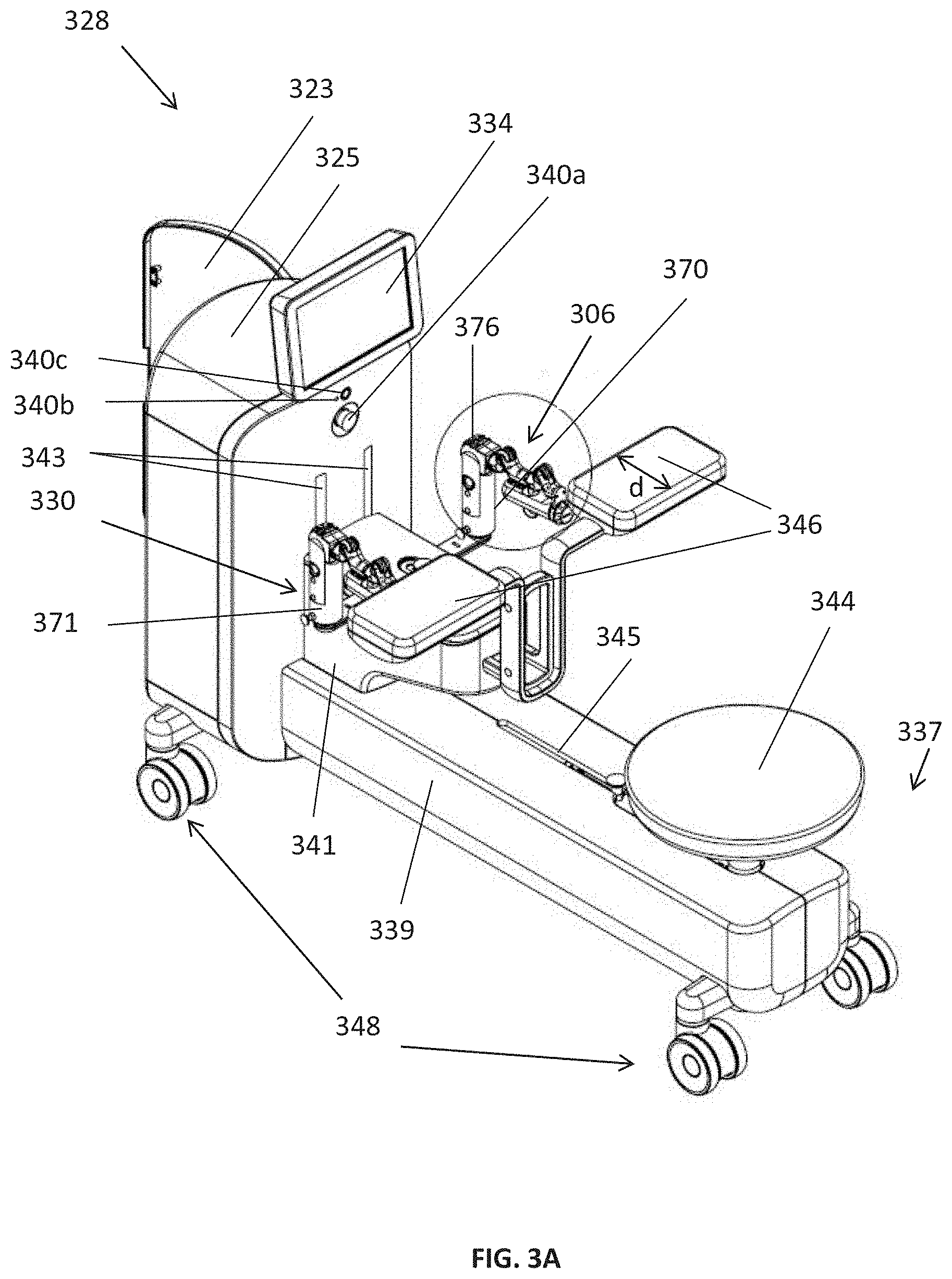 Patent US11779410 Figure 3 – Control console including an input arm for control of a surgical mechanical arm