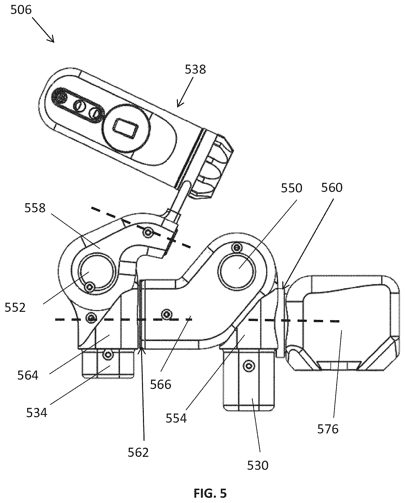Patent US11779410 Figure 14 – Control console including an input arm for control of a surgical mechanical arm