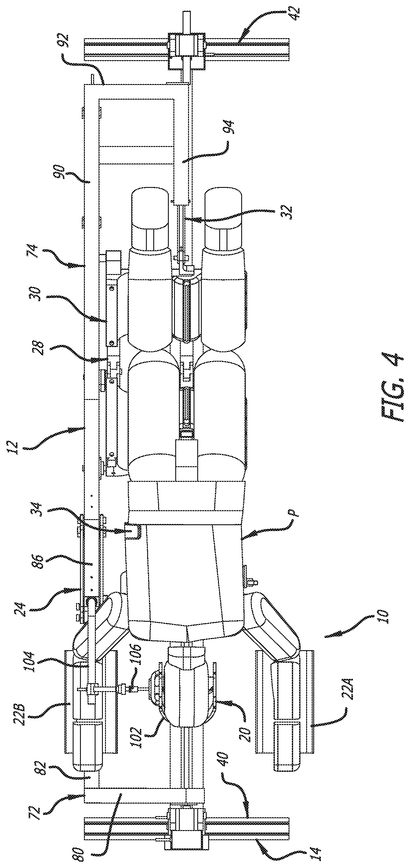 Patent US11779426 Figure 4 – Radiation mitigation system for use with a surgical frame