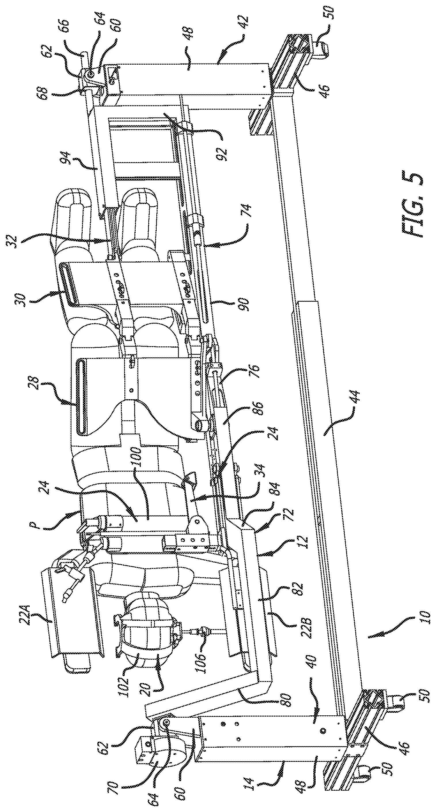 Patent US11779426 Figure 5 – Radiation mitigation system for use with a surgical frame