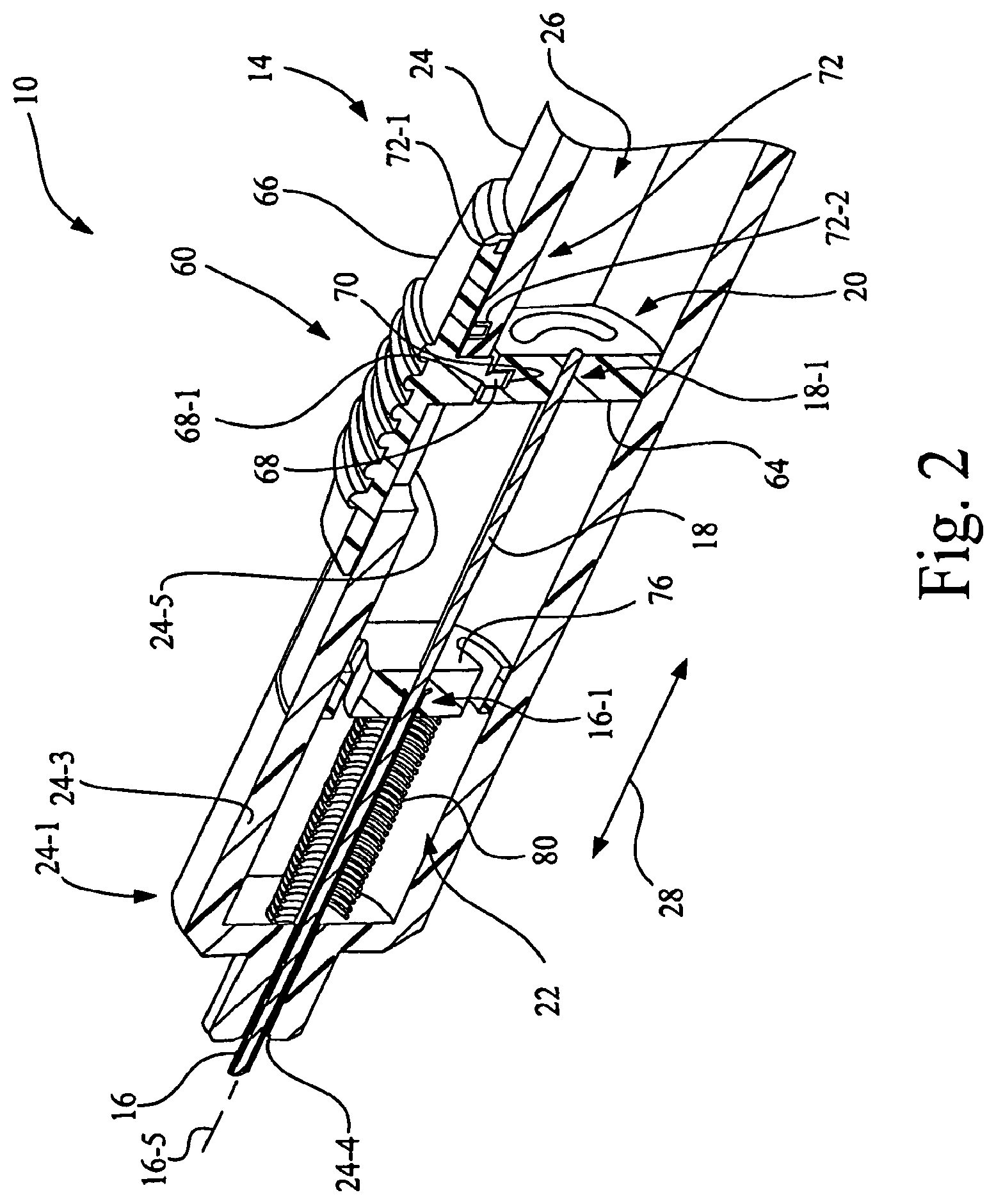 Patent US11779431 Figure 2 – Marker delivery device for tissue marker placement
