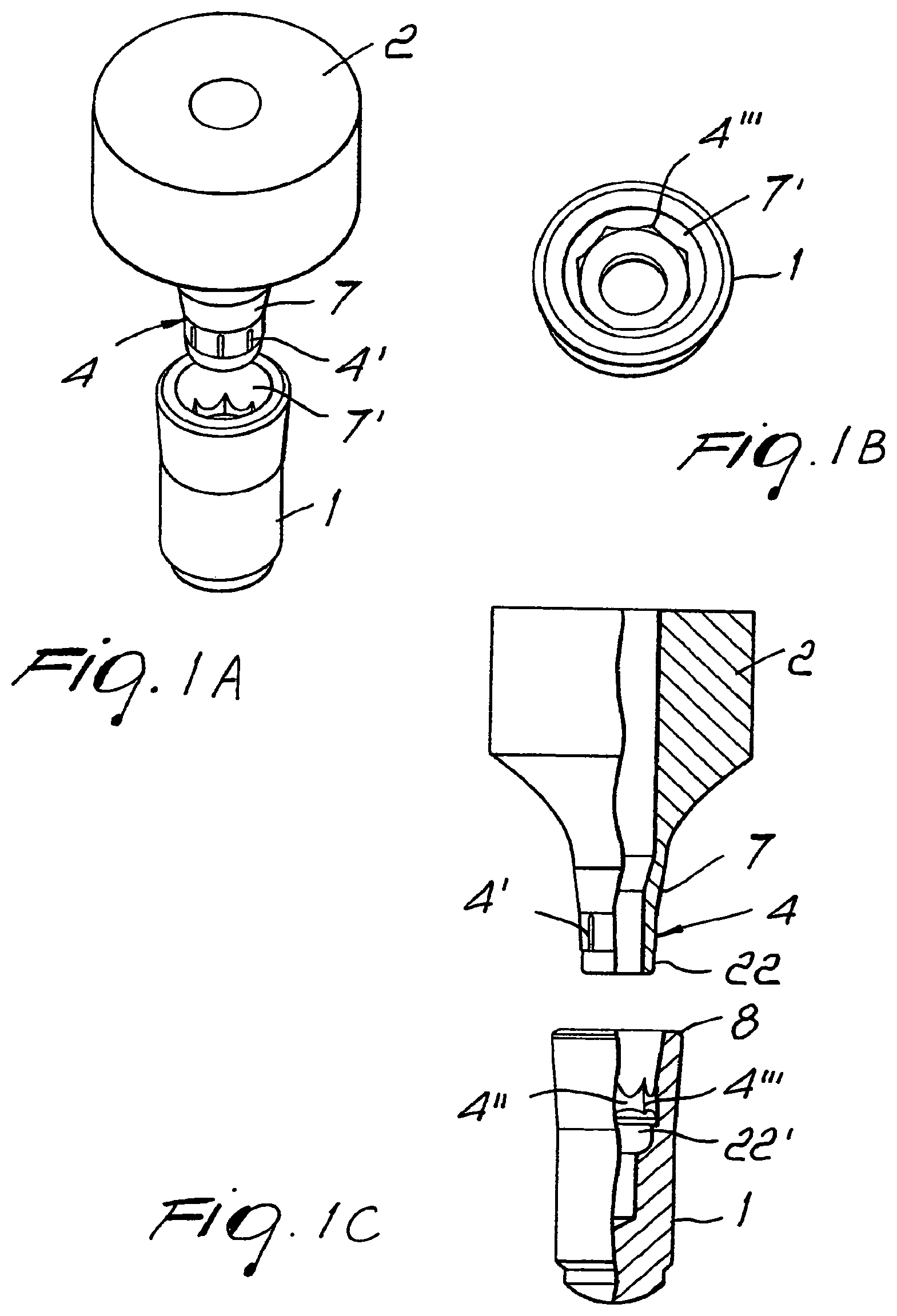 Patent US11779439 Figure 1 – Coupling for a multi-part dental implant system