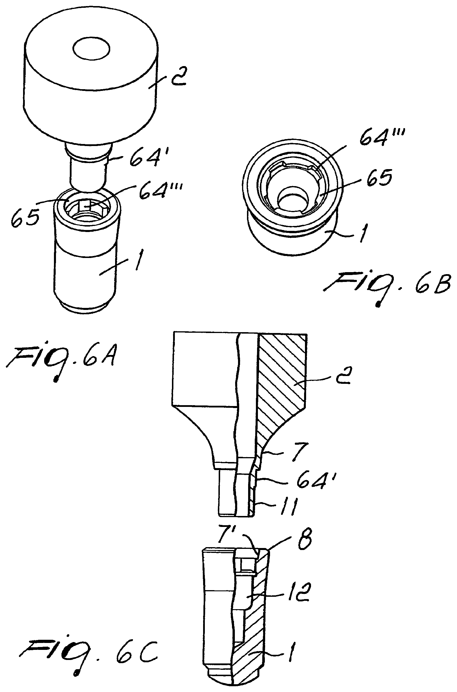 Patent US11779439 Figure 7 – Coupling for a multi-part dental implant system