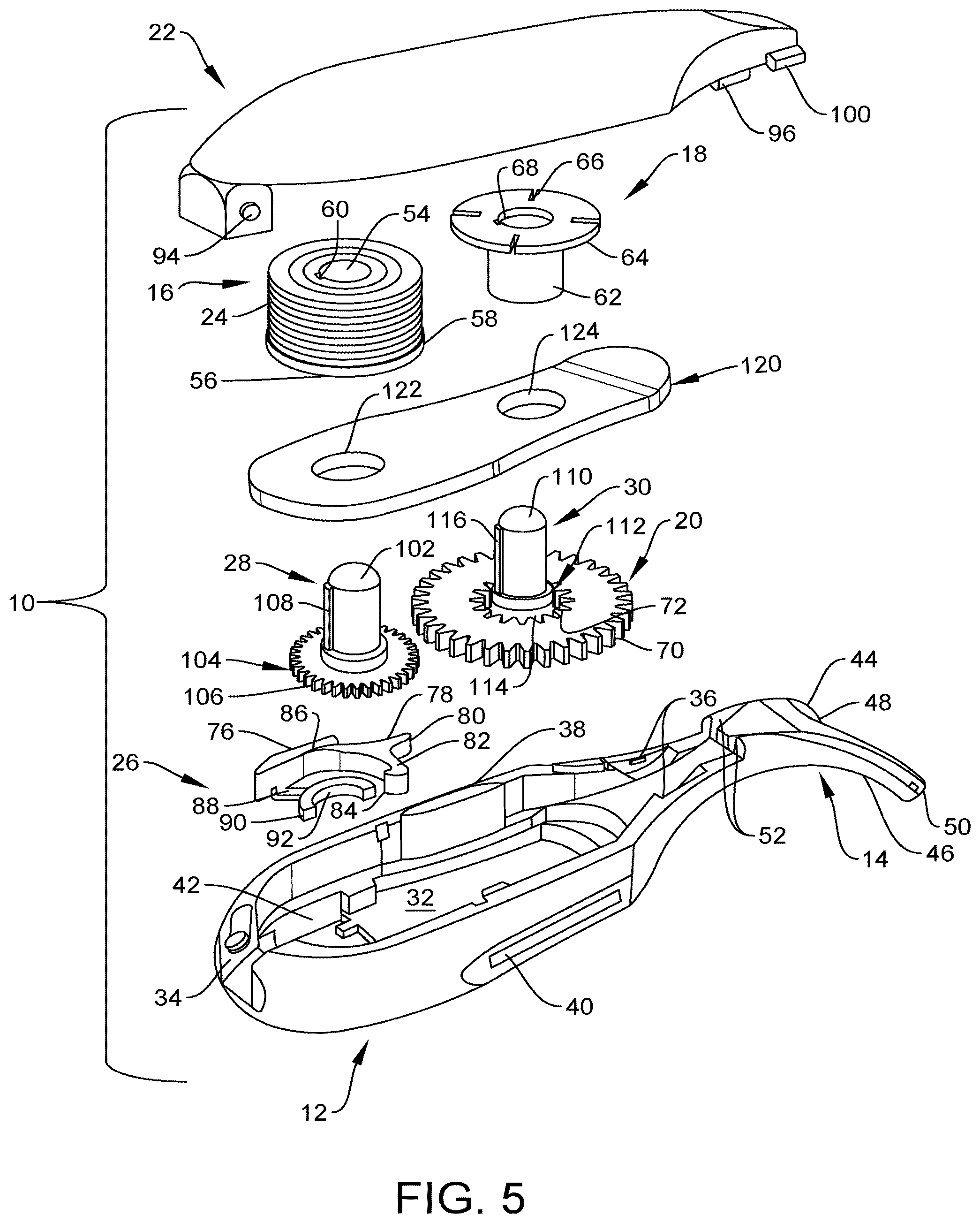 Patent US11779441 Figure 4 – Dental flosser with floss tensioner