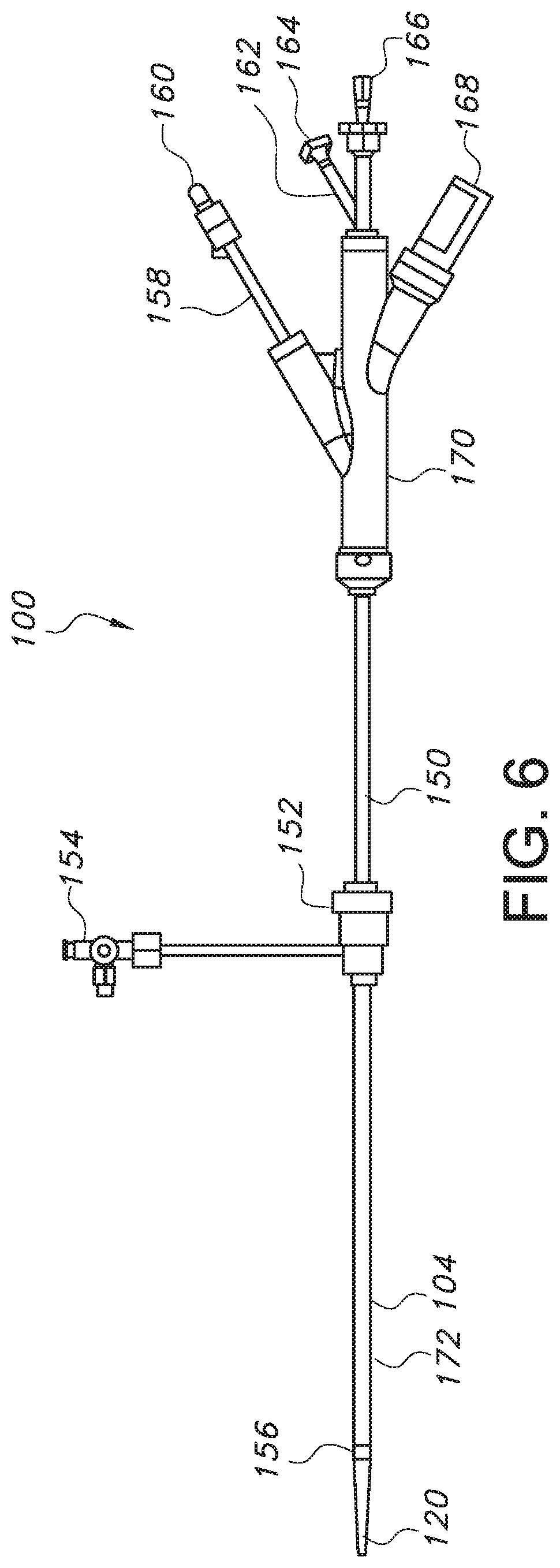 Patent US11779479 Figure 6 – Bifurcated endovascular prosthesis having tethered contralateral leg