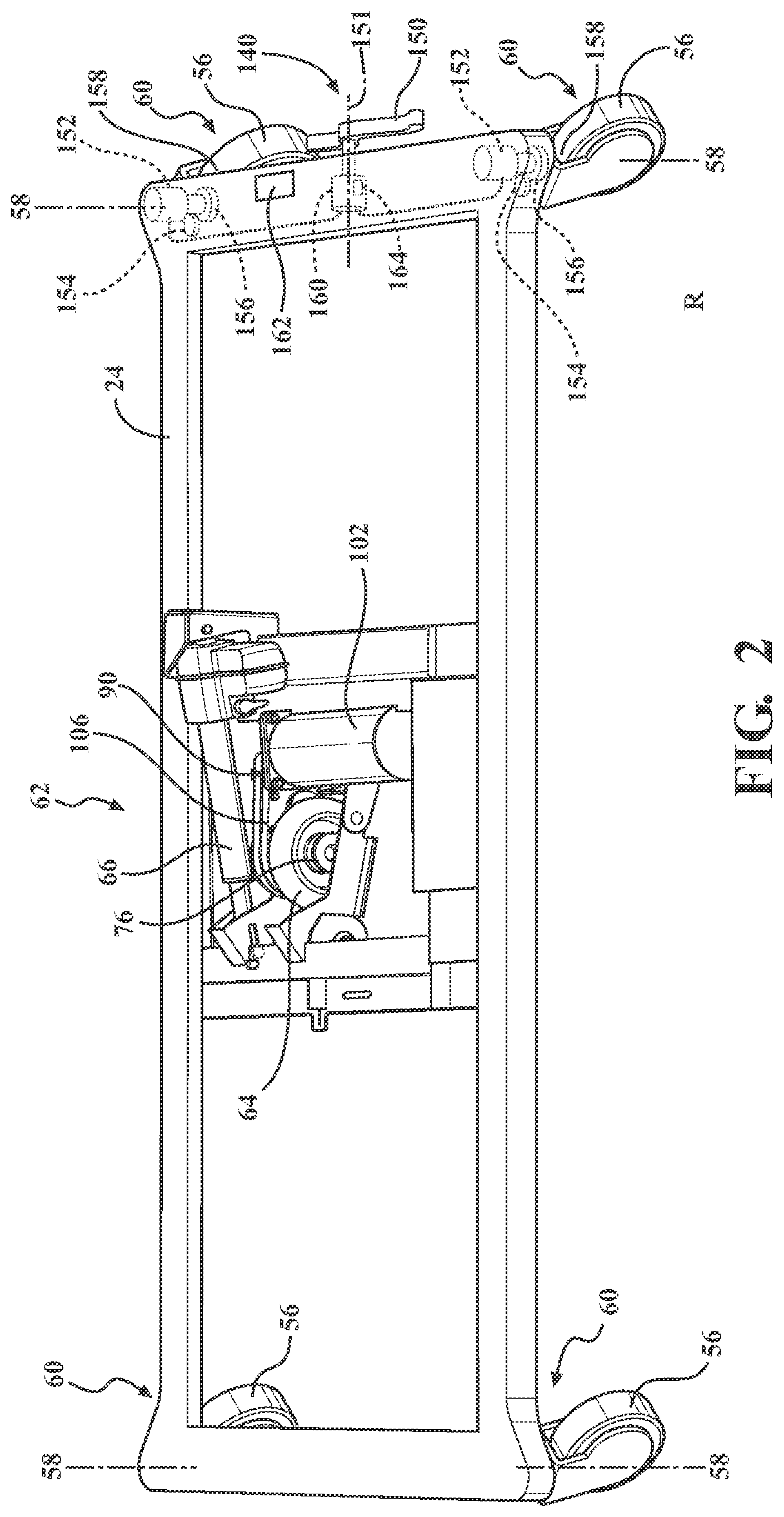 Patent US11779497 Figure 2 – Patient transport apparatus having coordinated user input devices