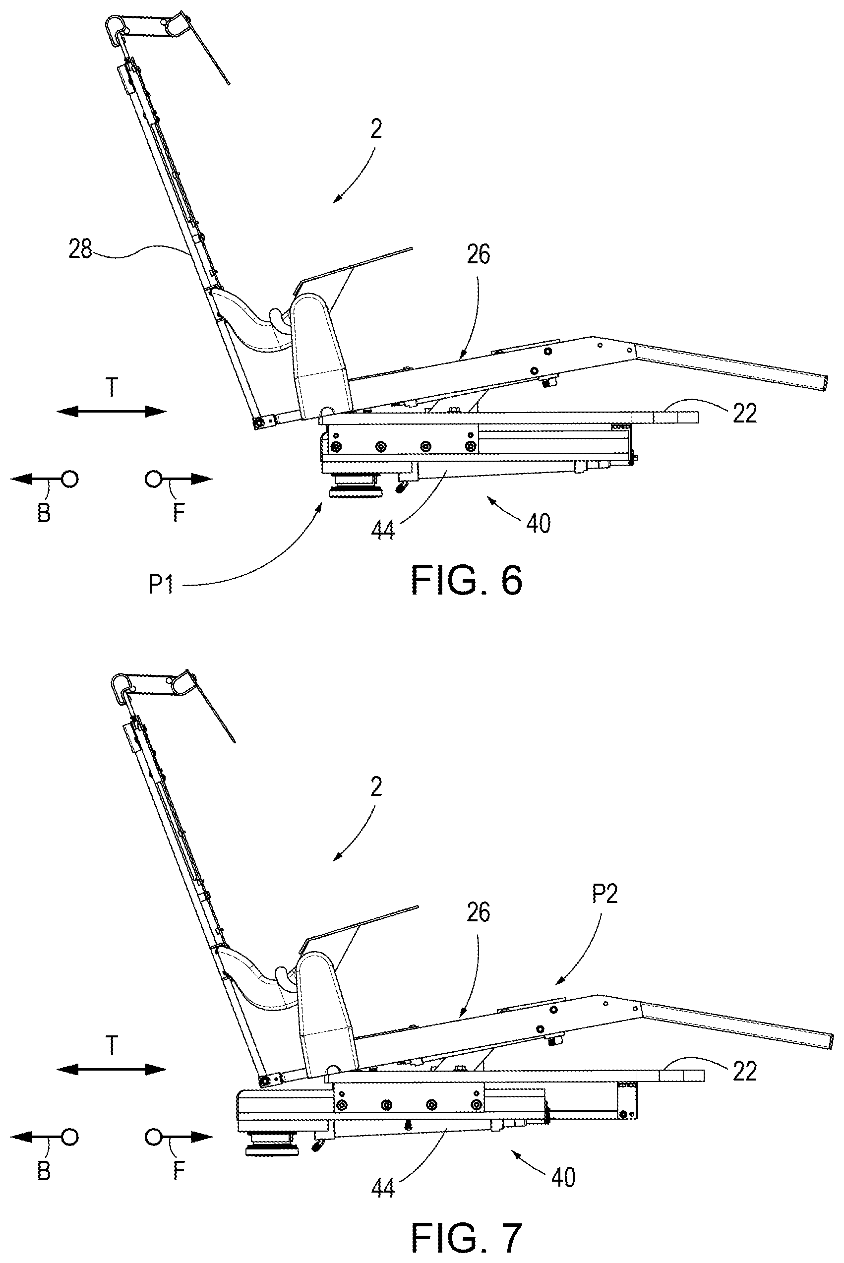 Patent US11779501 Figure 5 – Traverse dental chair and a sensor assembly for monitoring positions thereof