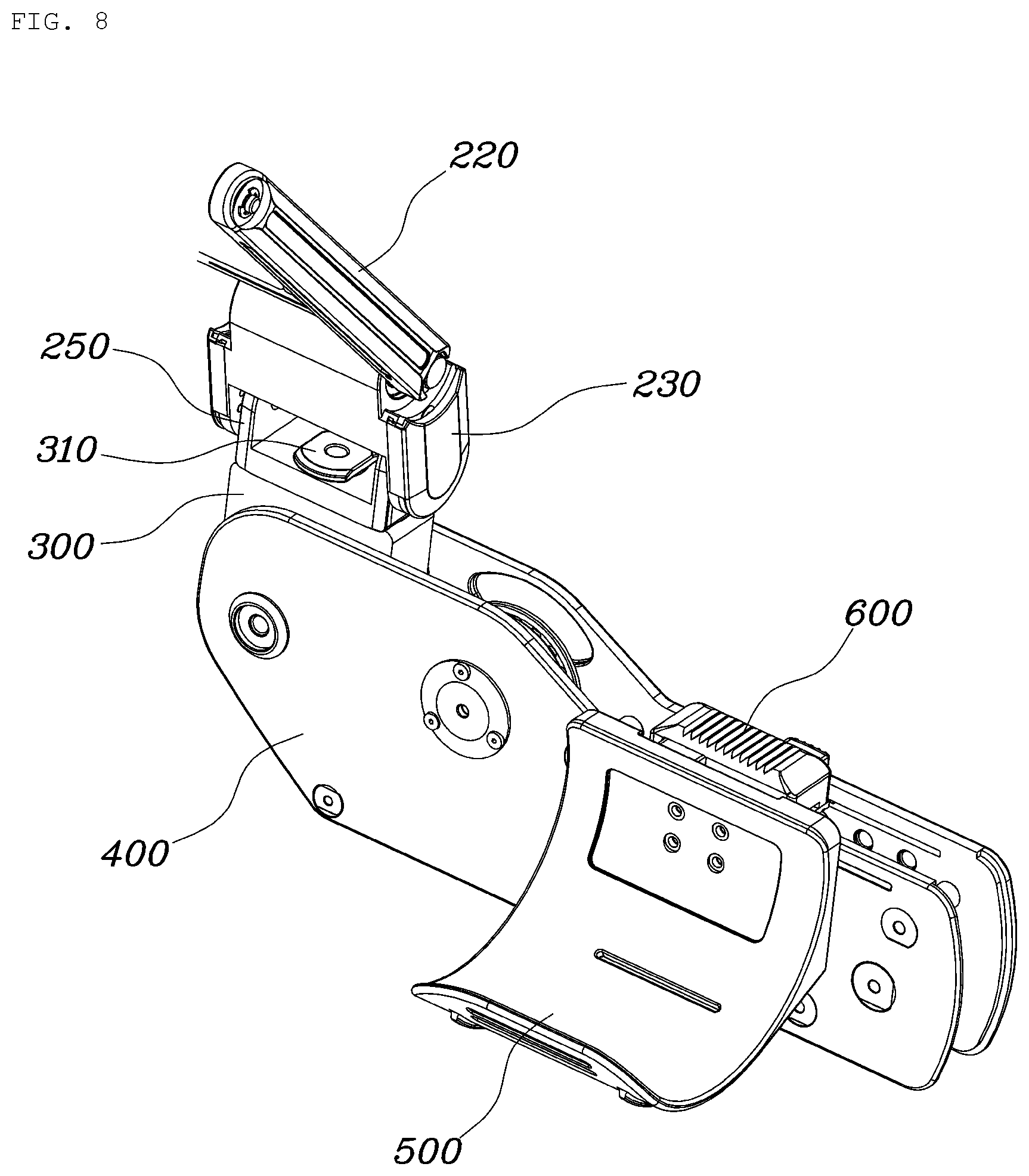 Patent US11779504 Figure 8 – Wearable apparatus for increasing muscular force