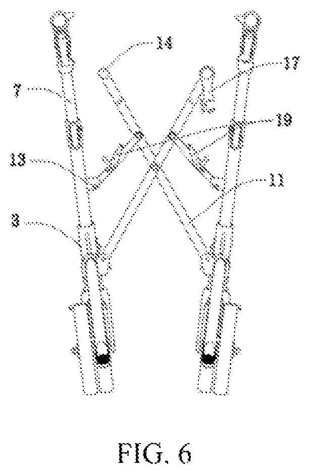 Patent US11779506 Figure 6 – Connecting rod self-locking structure for double-folded rollator