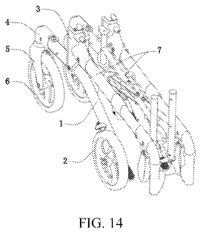 Patent US11779506 Figure 14 – Connecting rod self-locking structure for double-folded rollator