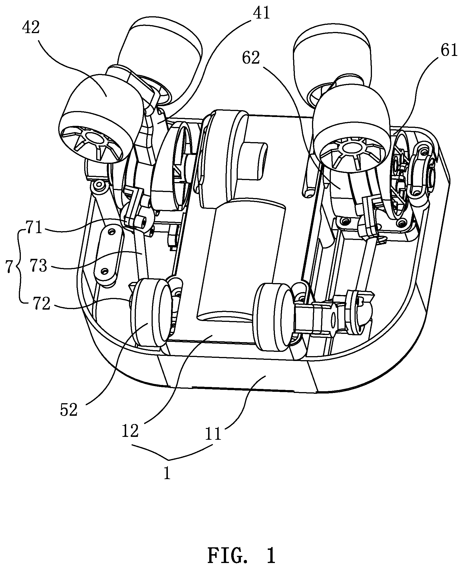 Patent US11779510 Figure 1 – Neck and shoulder massaging mechanism