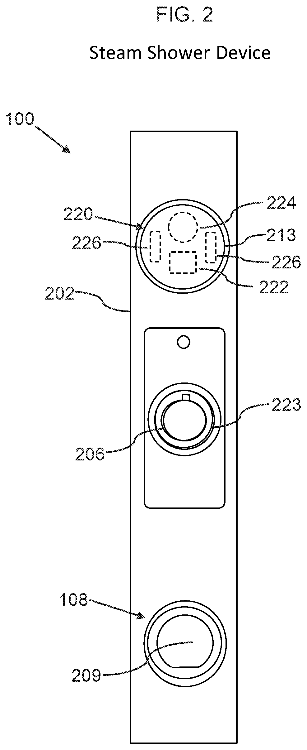 Patent US11779515 Figure 2 – Steam shower system and device