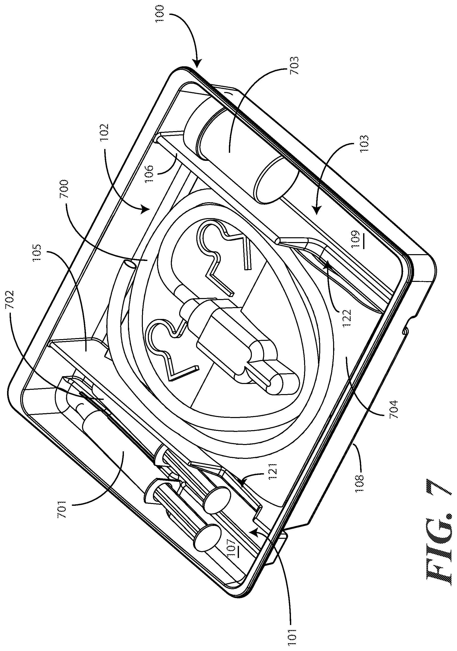 Patent US11779516 Figure 6 – Catheter tray, packaging system, and associated methods