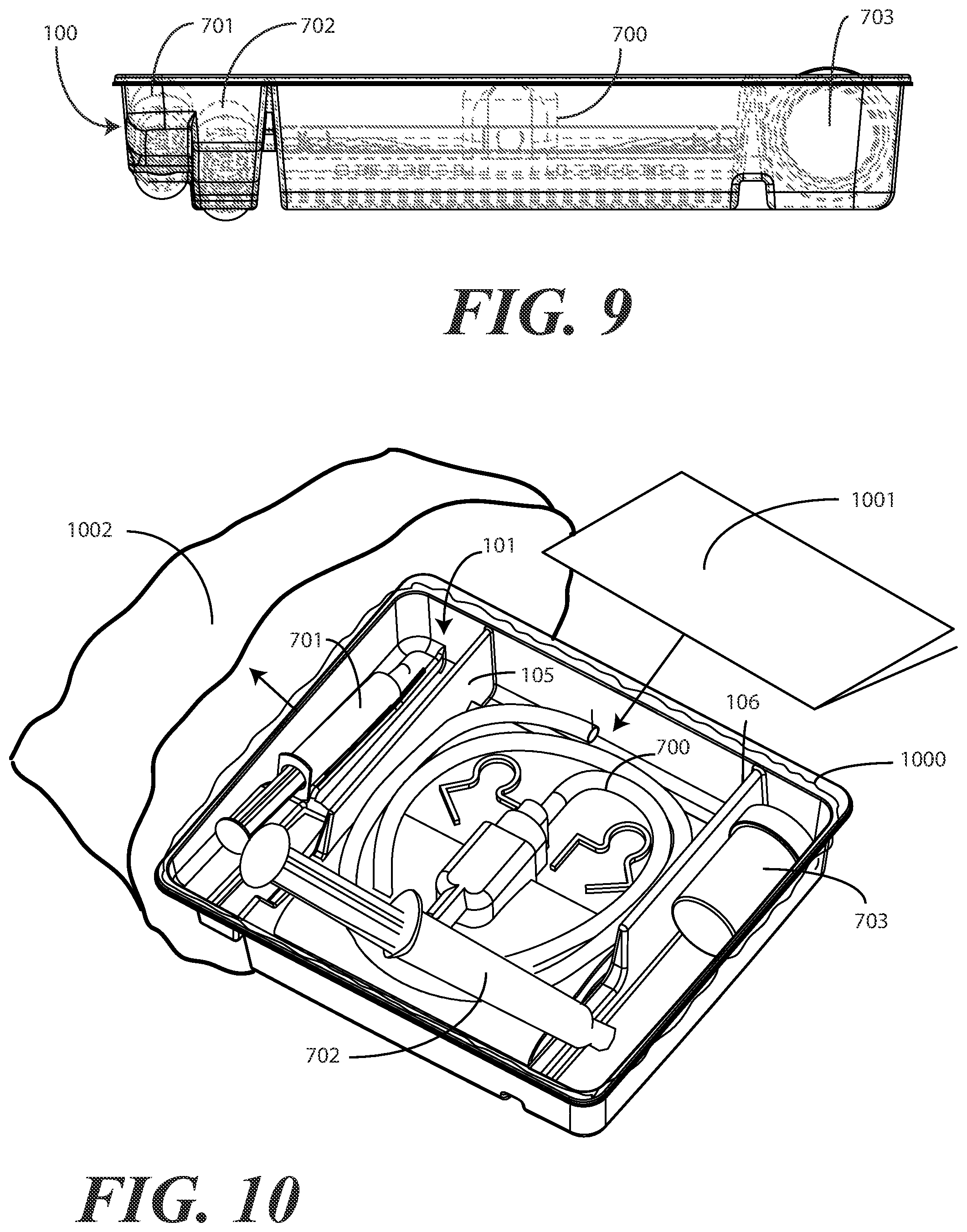 Patent US11779516 Figure 8 – Catheter tray, packaging system, and associated methods