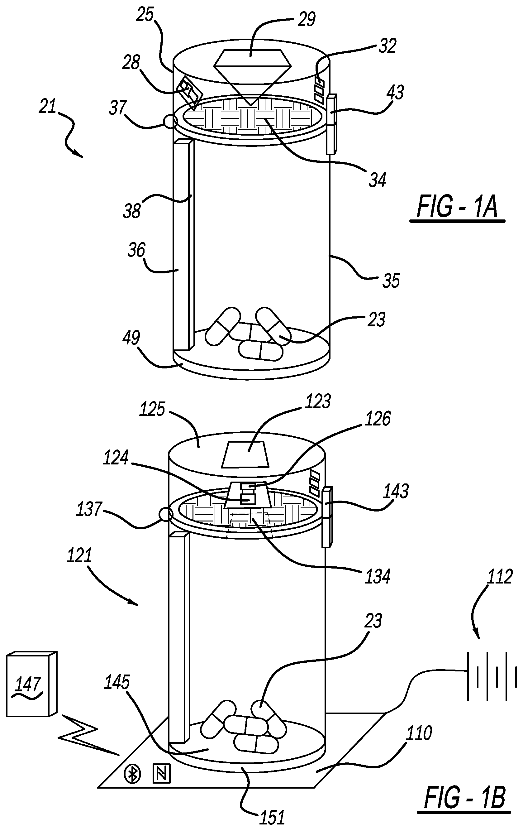 Patent US11779517 Figure 1 – Medication bottle with anti-tampering features