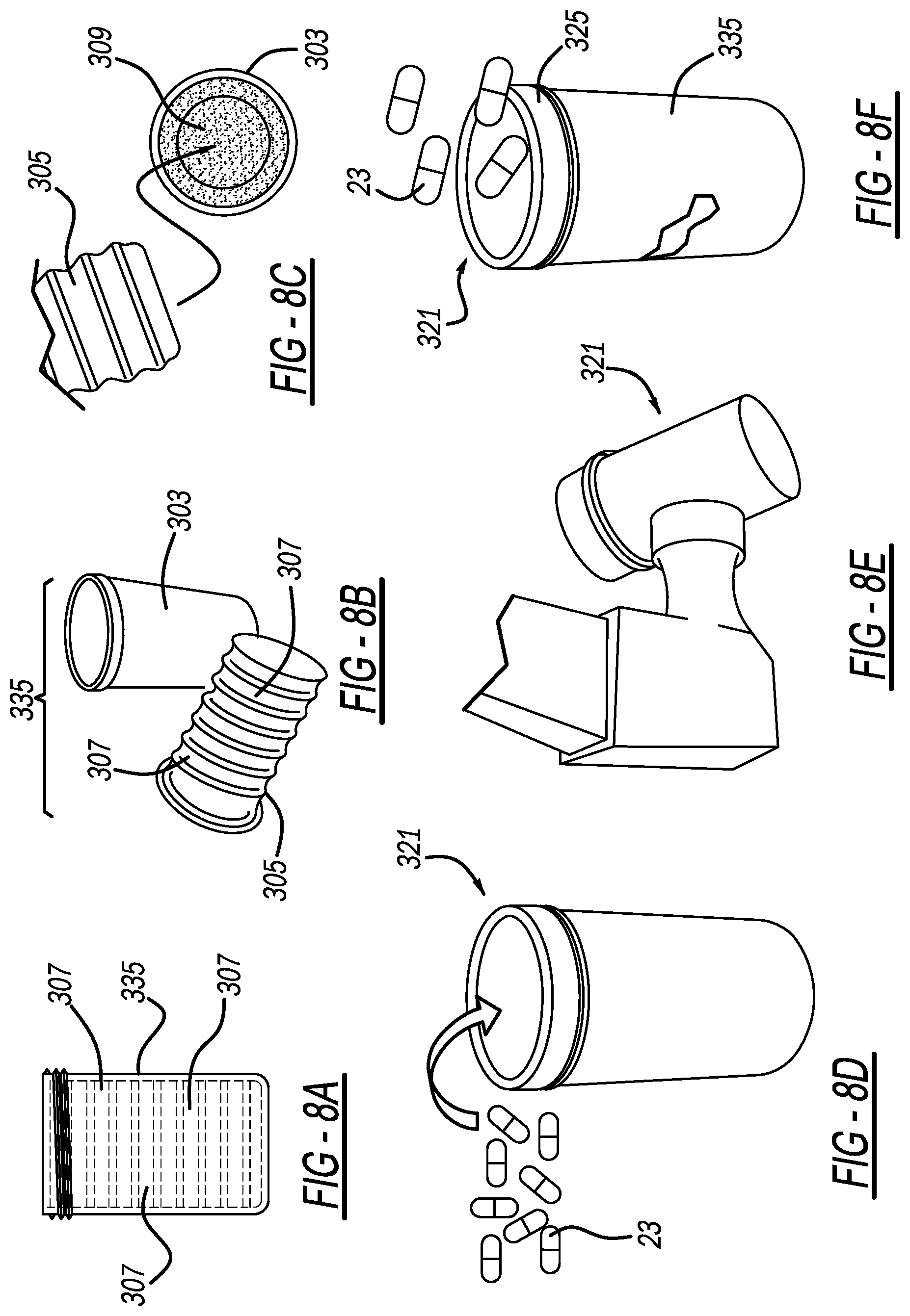 Patent US11779517 Figure 5 – Medication bottle with anti-tampering features