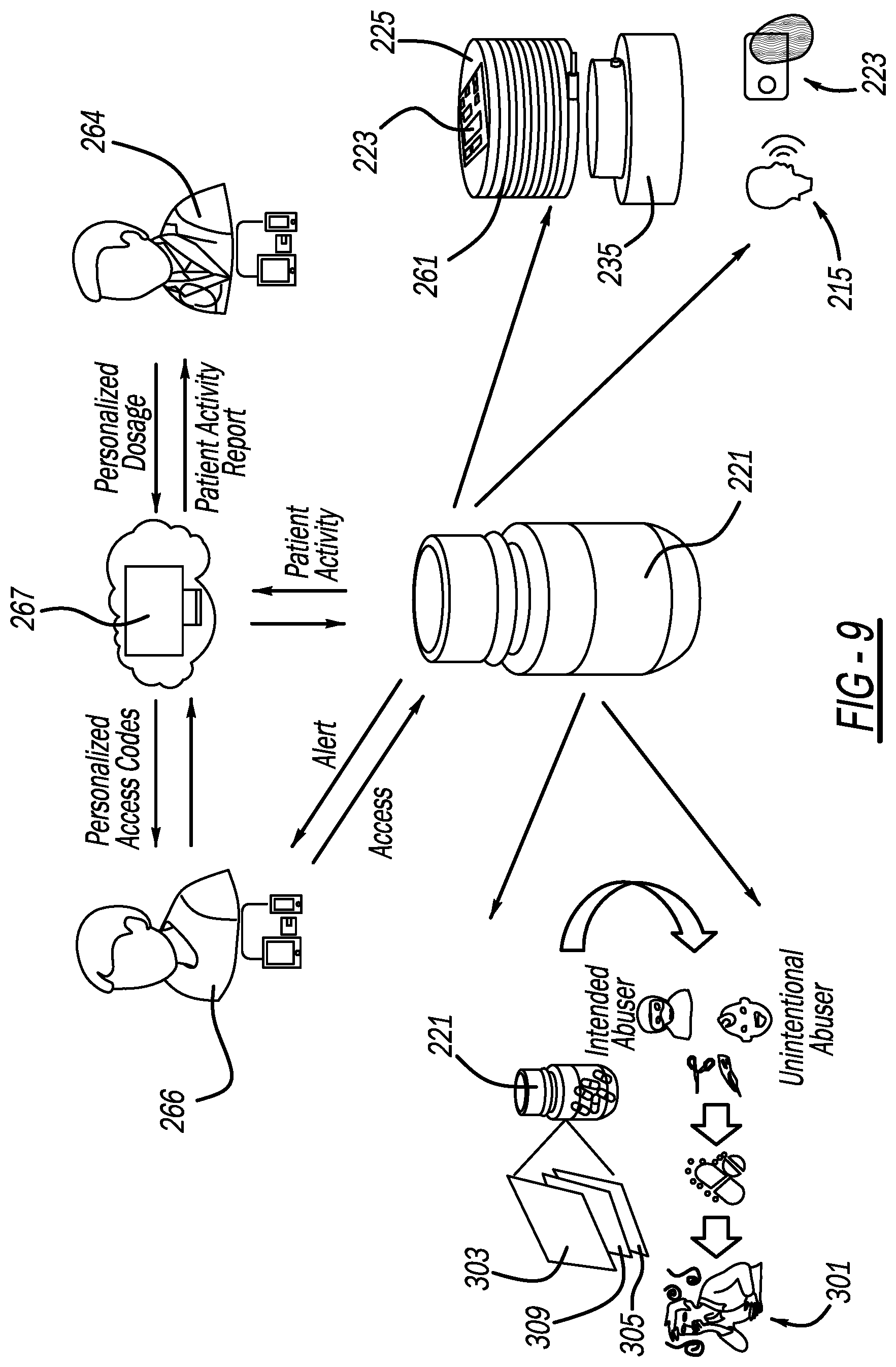 Patent US11779517 Figure 6 – Medication bottle with anti-tampering features