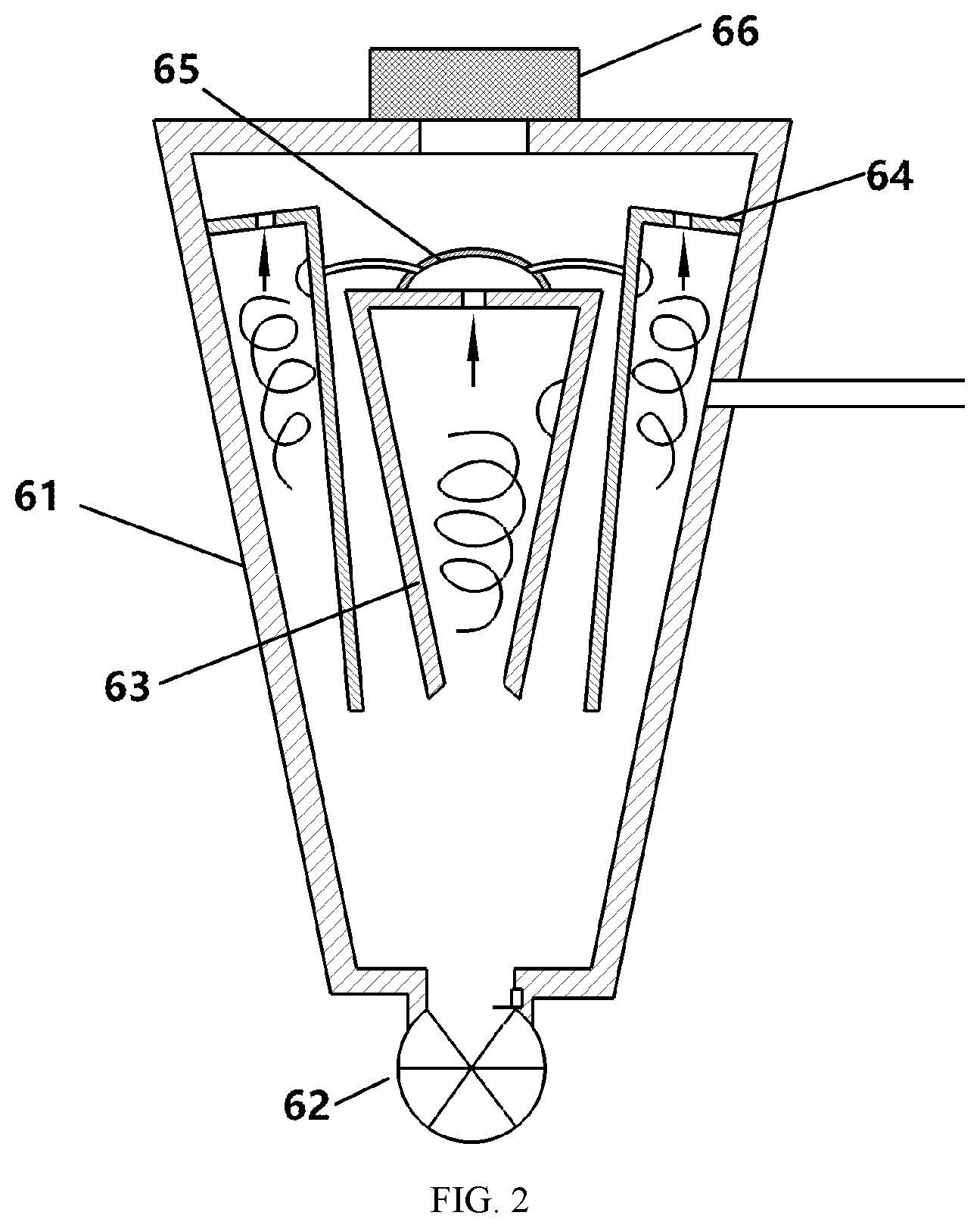 Patent US11779666 Figure 2 – Continuous differential-pressure steam sterilization system and method for a powder