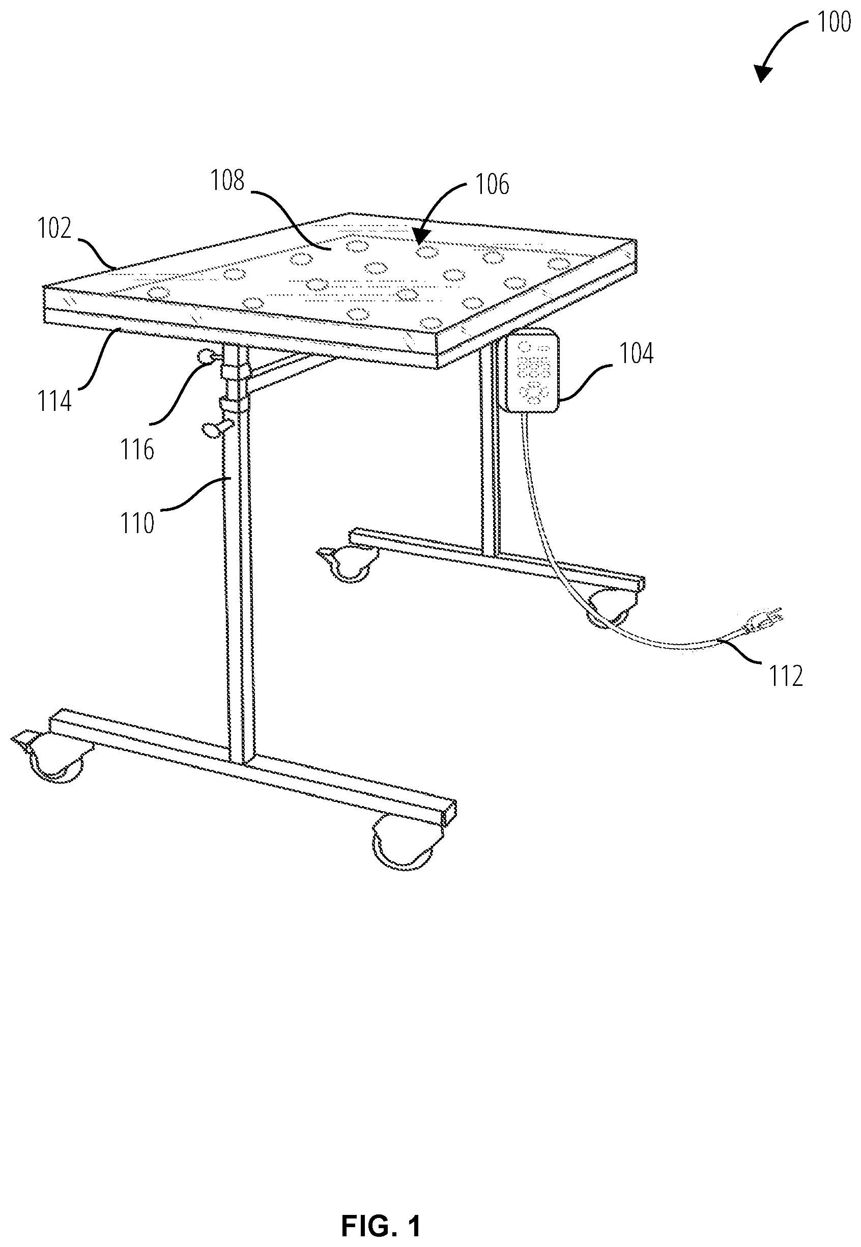 Patent US11779669 Figure 1 – Sterilizing surgical instrument table