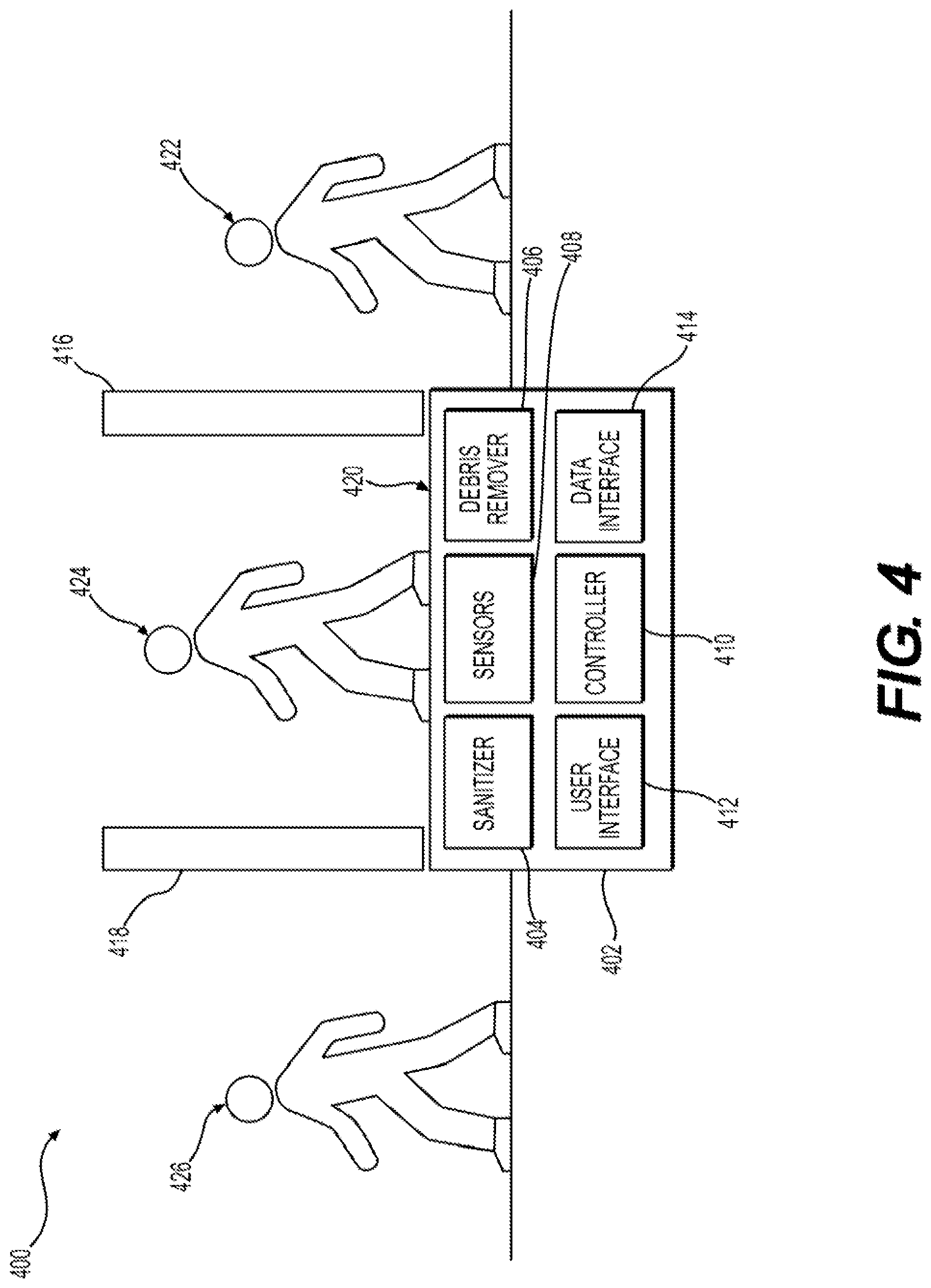 Patent US11779670 Figure 10 – Ultraviolet sanitizer with individually-controlled UV emission interface cells