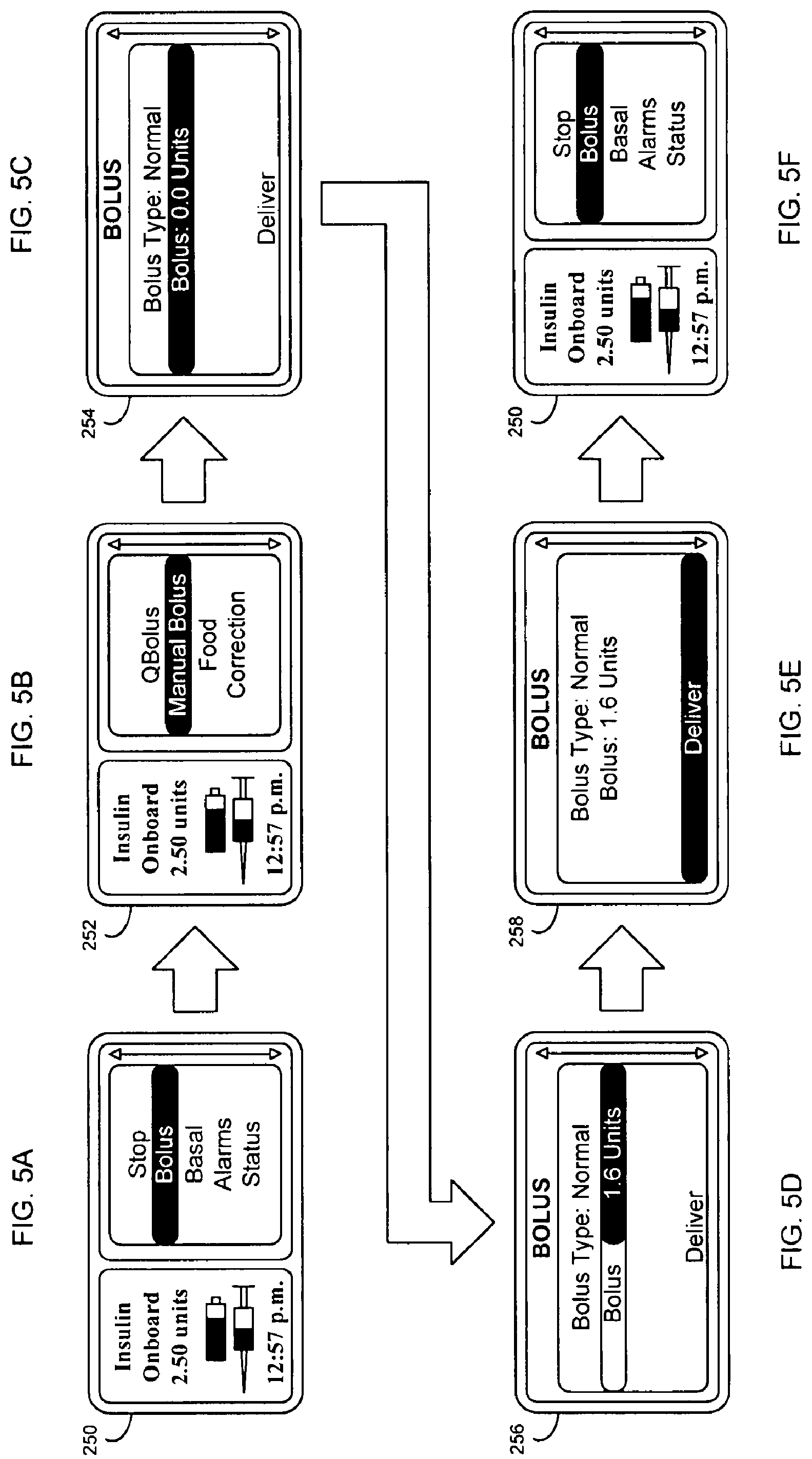 Patent US11779696 Figure 5 – System and method for insulin pump medical device including a slider assembly wherein images on display allow for highlighting and magnifying images