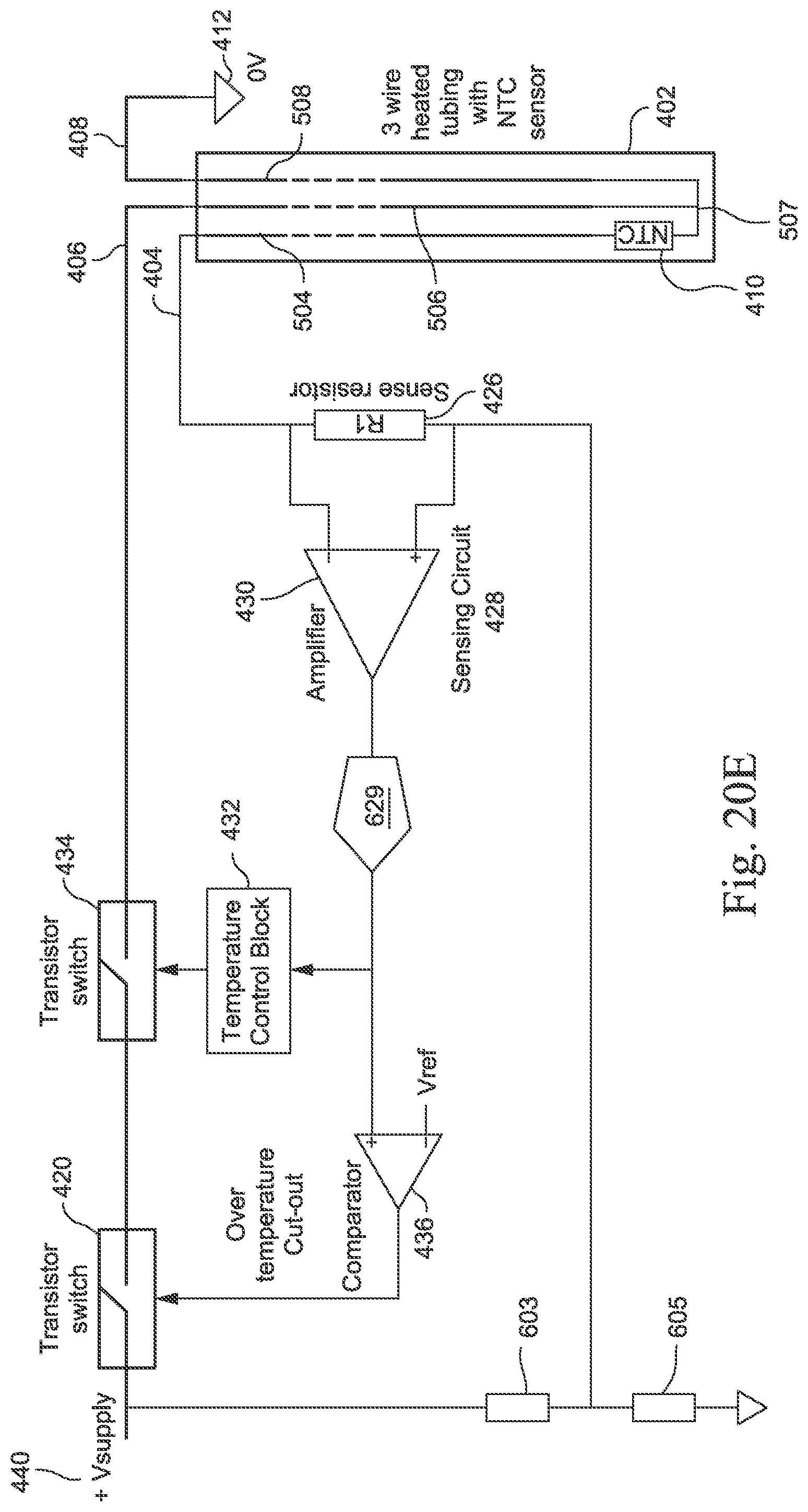 Patent US11779719 Figure 19 – Wire heated tube with temperature control system for humidifier for respiratory apparatus